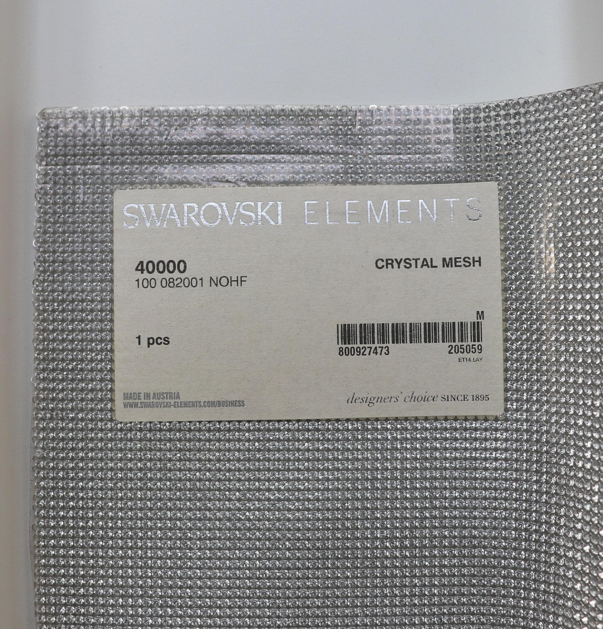 Swarovski Crystal Mesh Standard Sheet in Crystal (40000) 500x200mm Silver Plating back