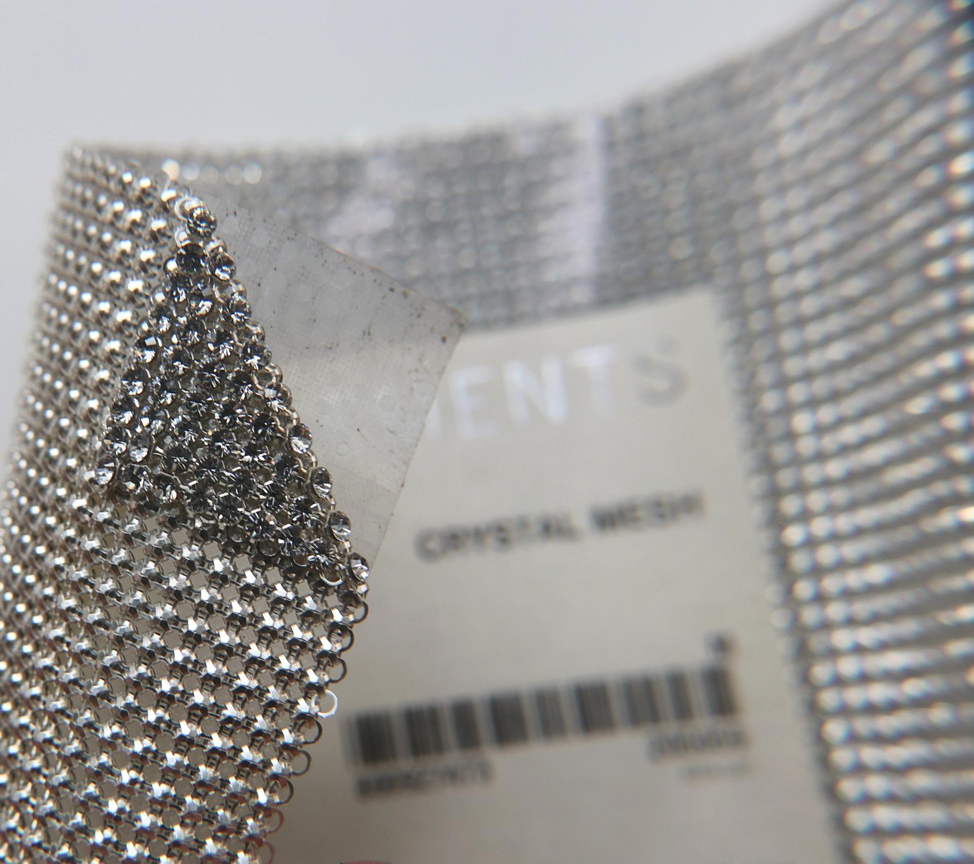 Swarovski Crystal Mesh Standard Sheet in Crystal (40000) 500x200mm Silver Plating back