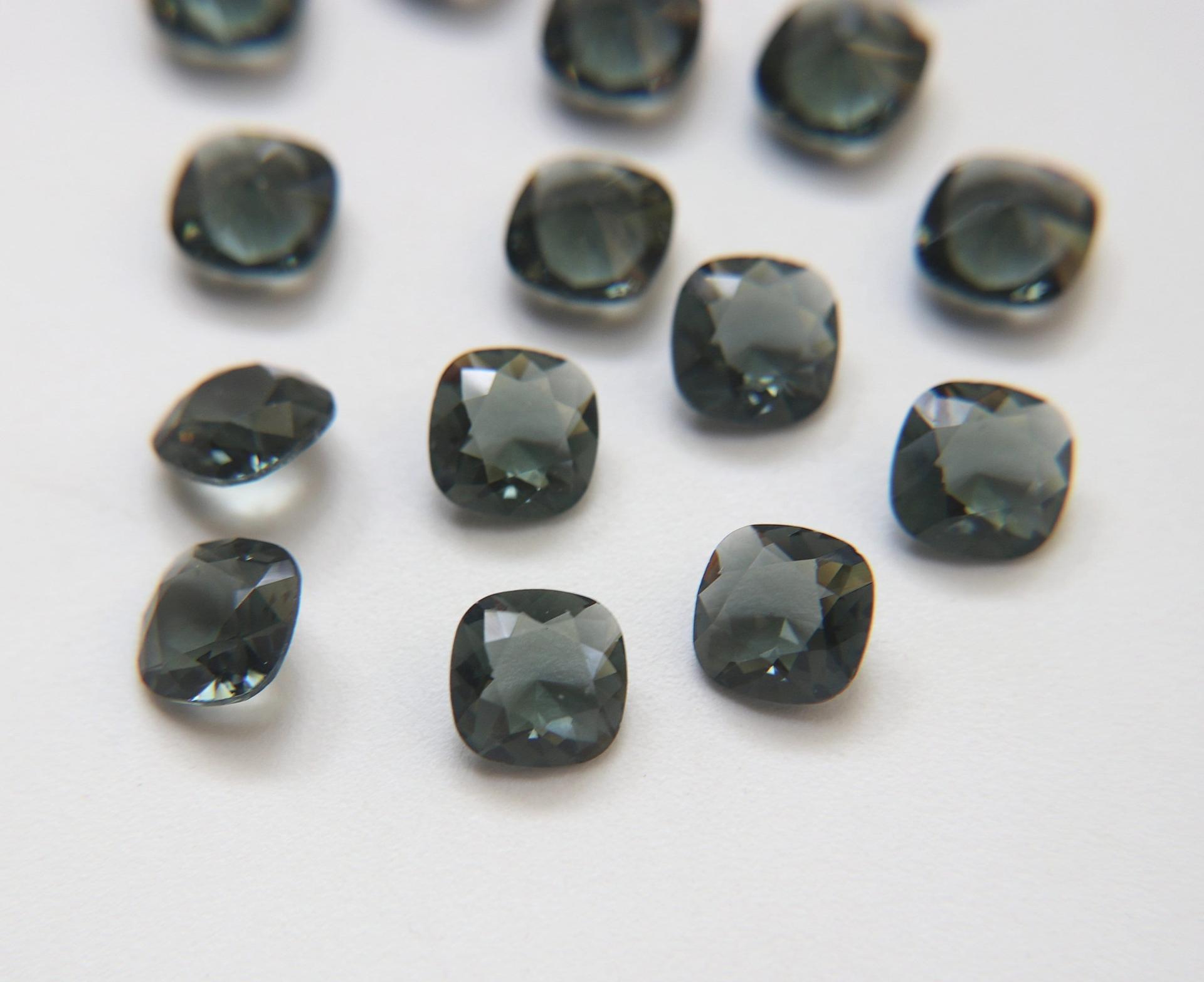 Vintage Swarovski 12mm Cushion Cut in Morion 4470 Premier Crystal 2 Pieces fancy stones, jewelry making, craft supply