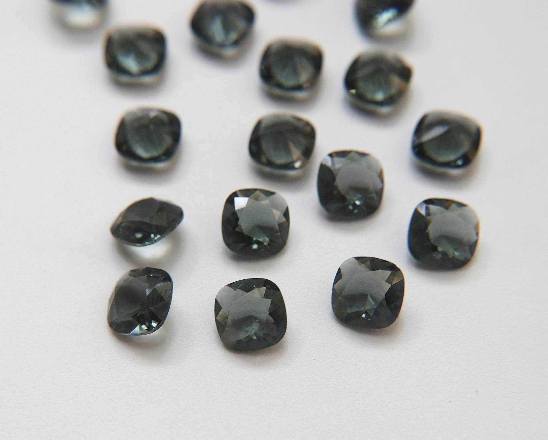 Vintage Swarovski 12mm Cushion Cut in Morion 4470 Premier Crystal 2 Pieces fancy stones, jewelry making, craft supply