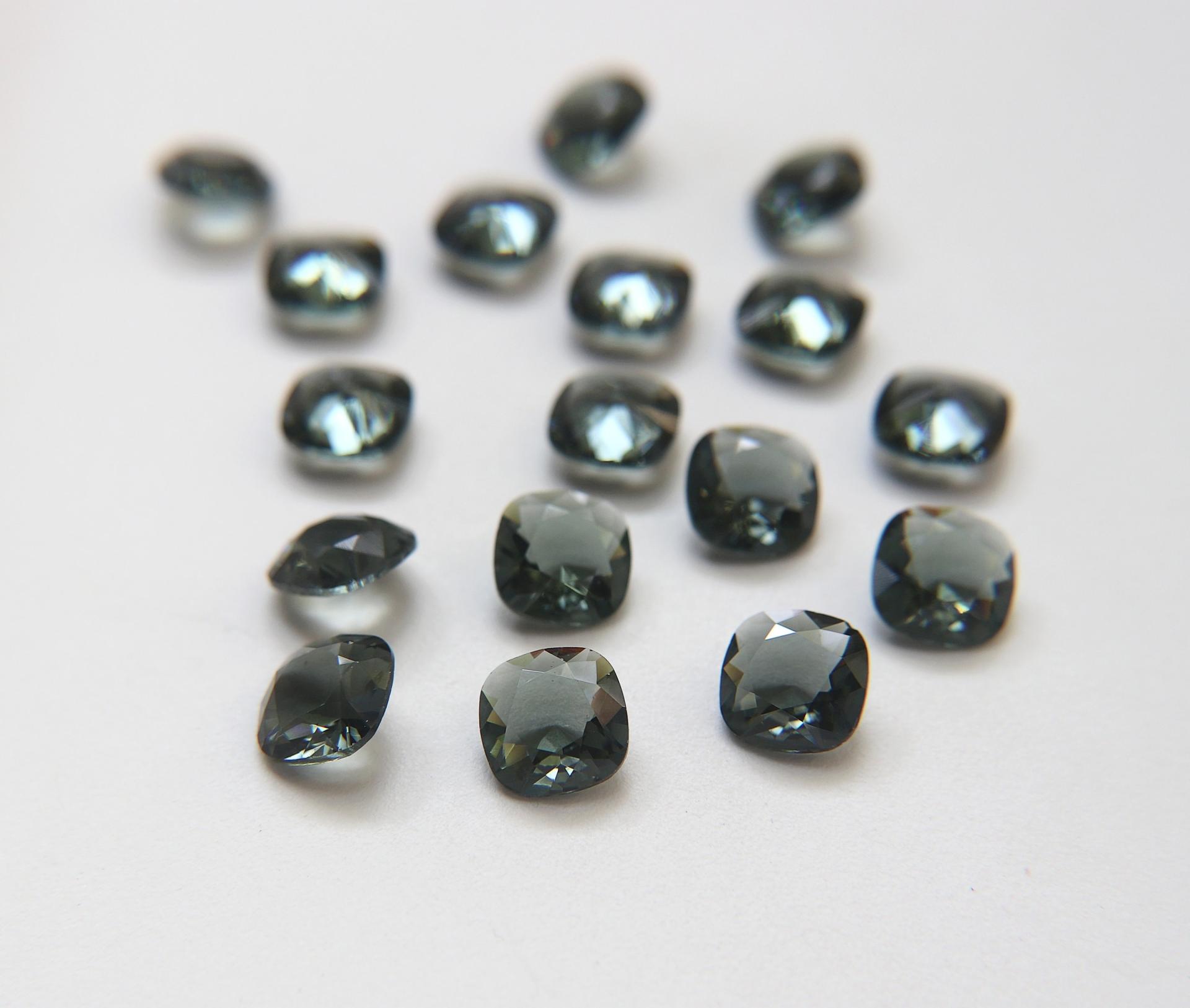 Vintage Swarovski 12mm Cushion Cut in Morion 4470 Premier Crystal 2 Pieces fancy stones, jewelry making, craft supply