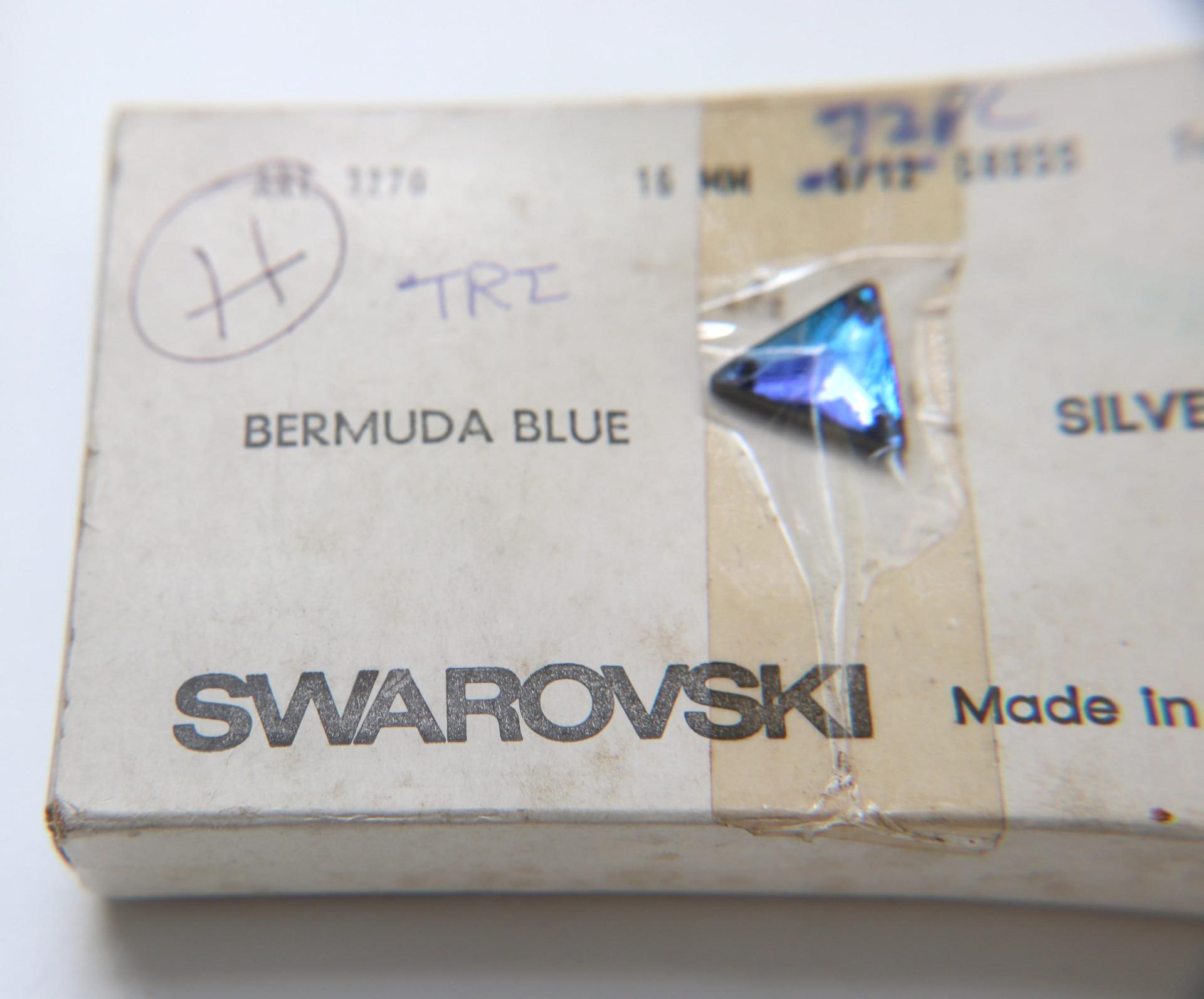 16 mm Swarovski (3270) Cosmic Triangle Bermuda Blue Crystal embroidery jewelry parts bridal decorations embroidery materials