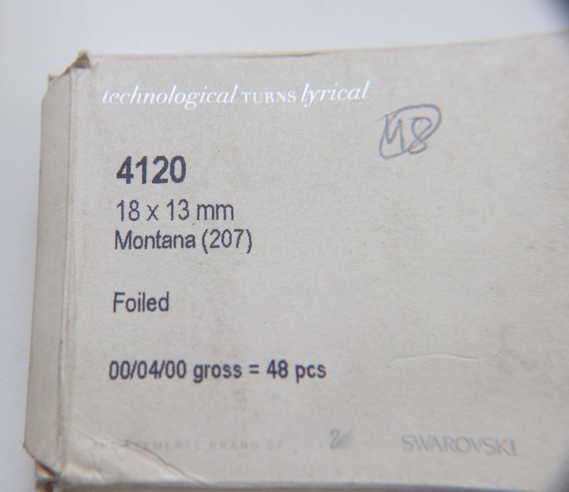 Swarovski 18x13 Montana 4120 Oval Silver Clips Sewon 4 hole embroidery materials sewing jewelry making craft vintage supplies