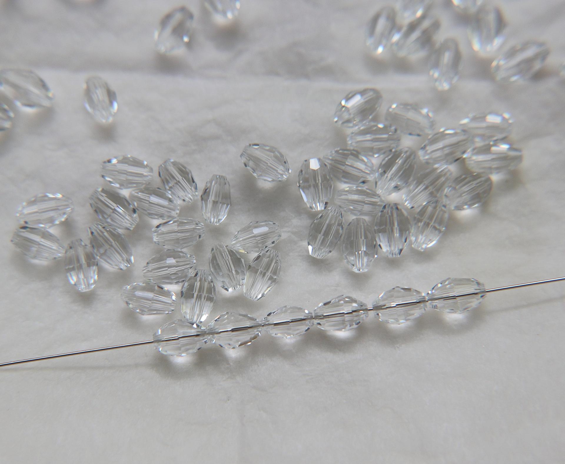 Vintage Preciosa 7.5x5mm Crystal Olive Beadsjewelry making Vintage beads embroidery materials jewelry making