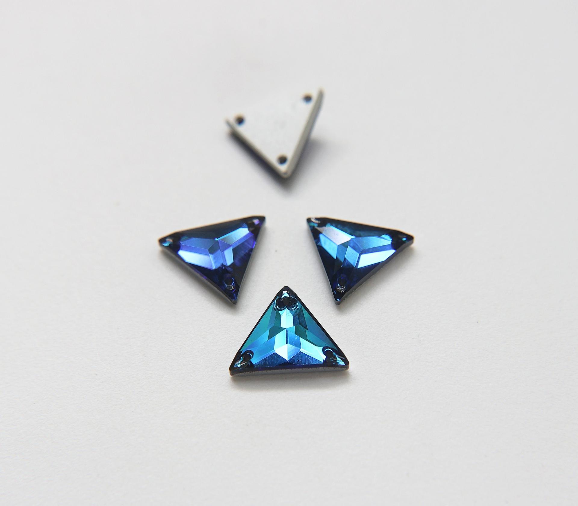 16 mm Swarovski (3270) Cosmic Triangle Bermuda Blue Crystal embroidery jewelry parts bridal decorations embroidery materials