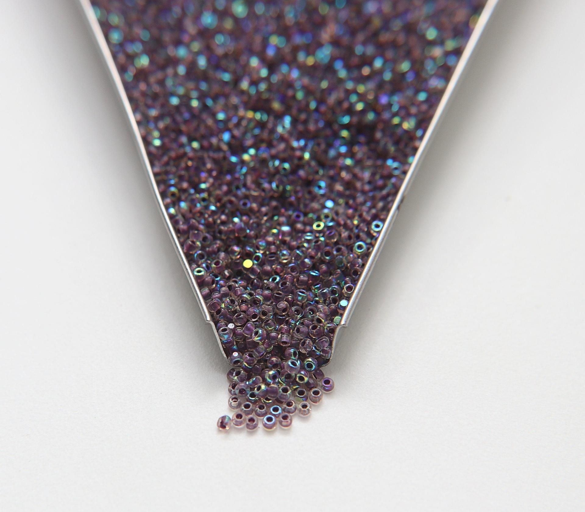 11/0 Charlotte true Cut Beads Patina Dark Neon Amethyst Lined Aurore Boreale loose beads embroidery materials native supply