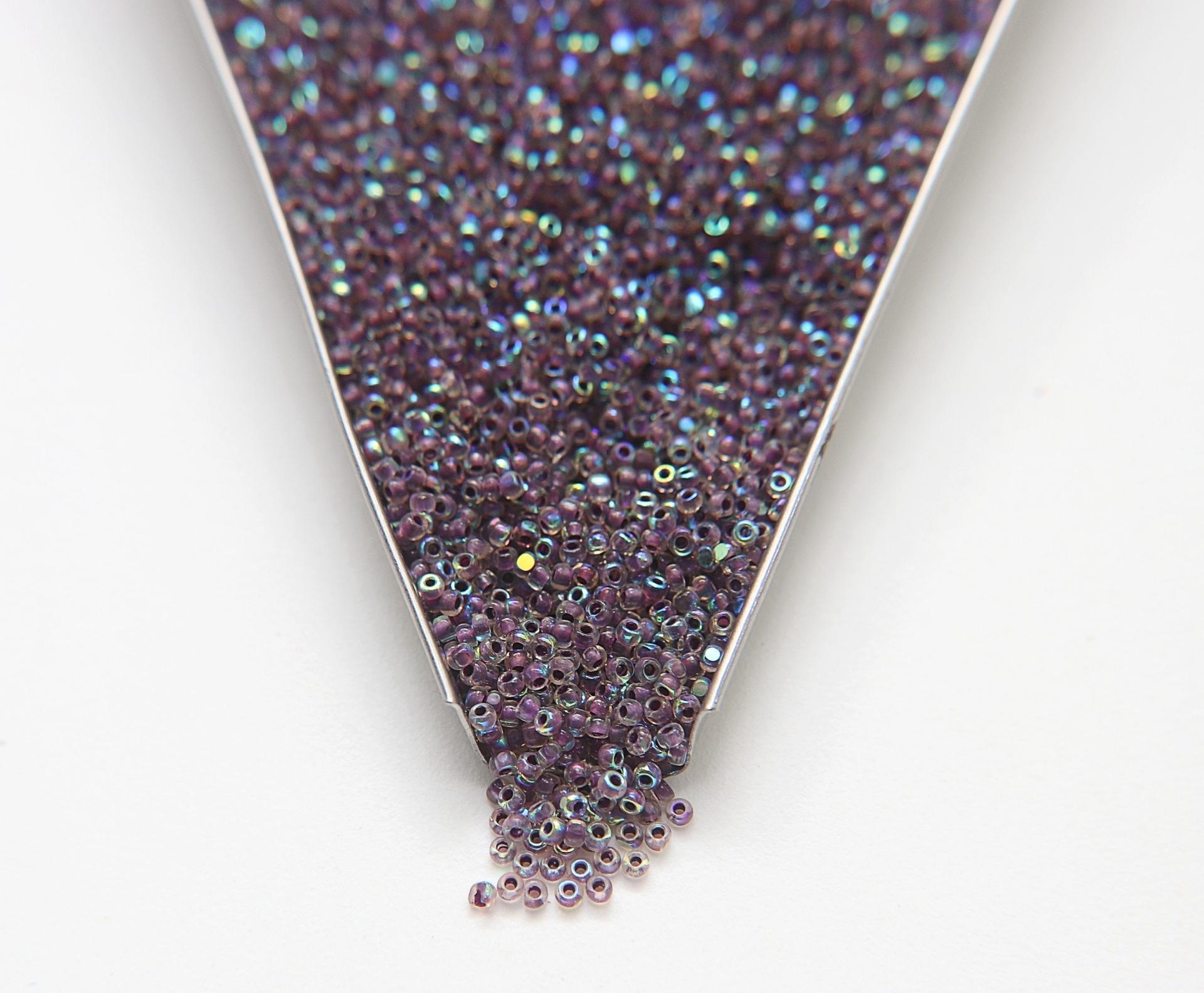 11/0 Charlotte true Cut Beads Patina Dark Neon Amethyst Lined Aurore Boreale loose beads embroidery materials native supply
