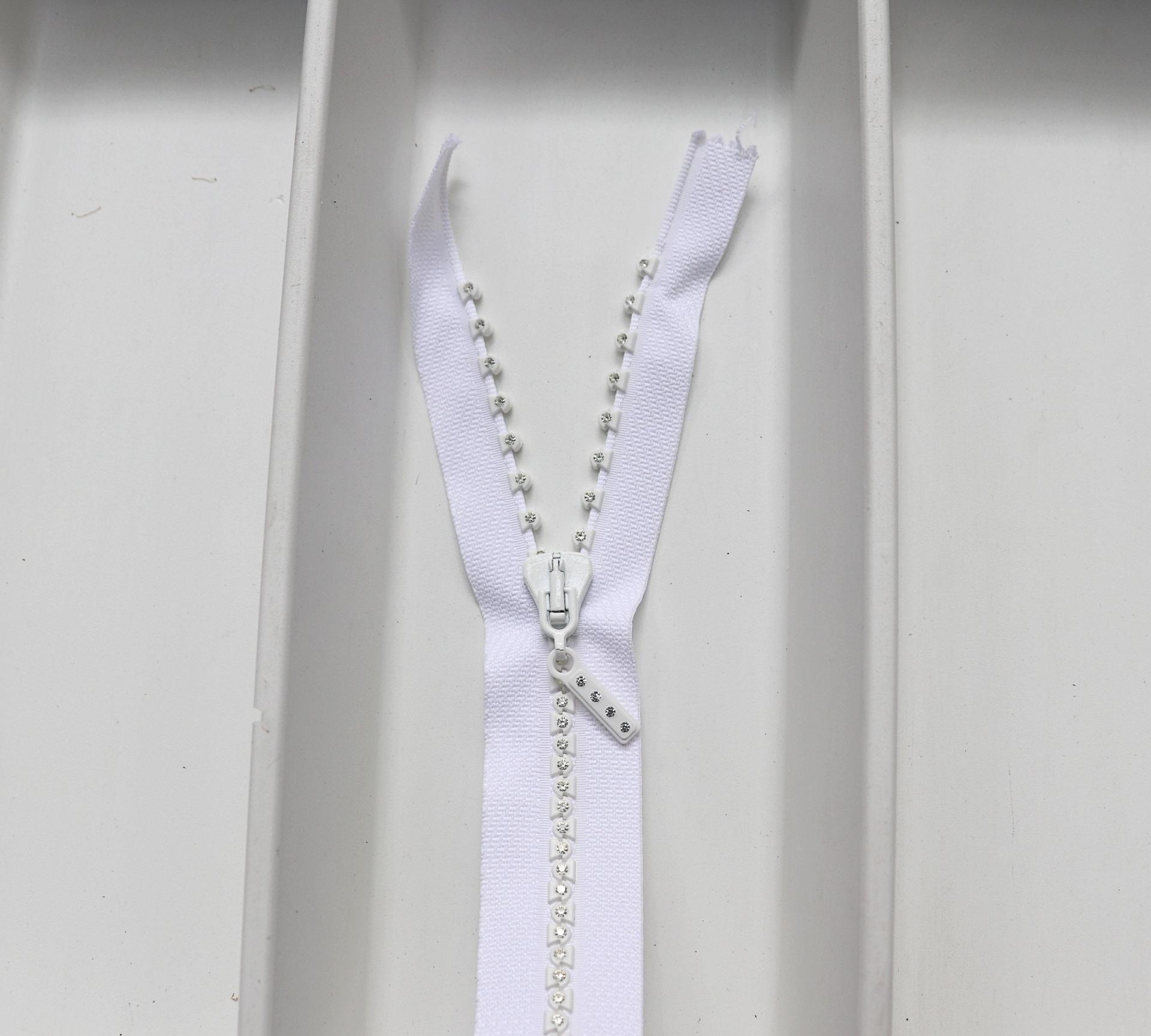 SS12 (3mm), 13 inch Swarovski Crystal Rhinestone White Zipper closed at one end by PC