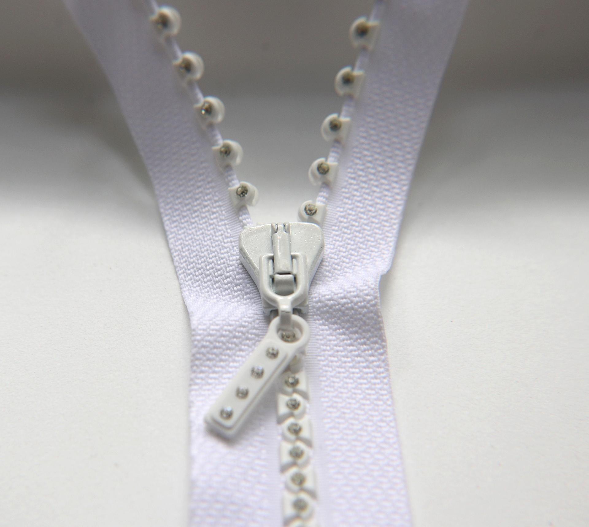 SS12 (3mm), 13 inch Swarovski Crystal Rhinestone White Zipper closed at one end by PC
