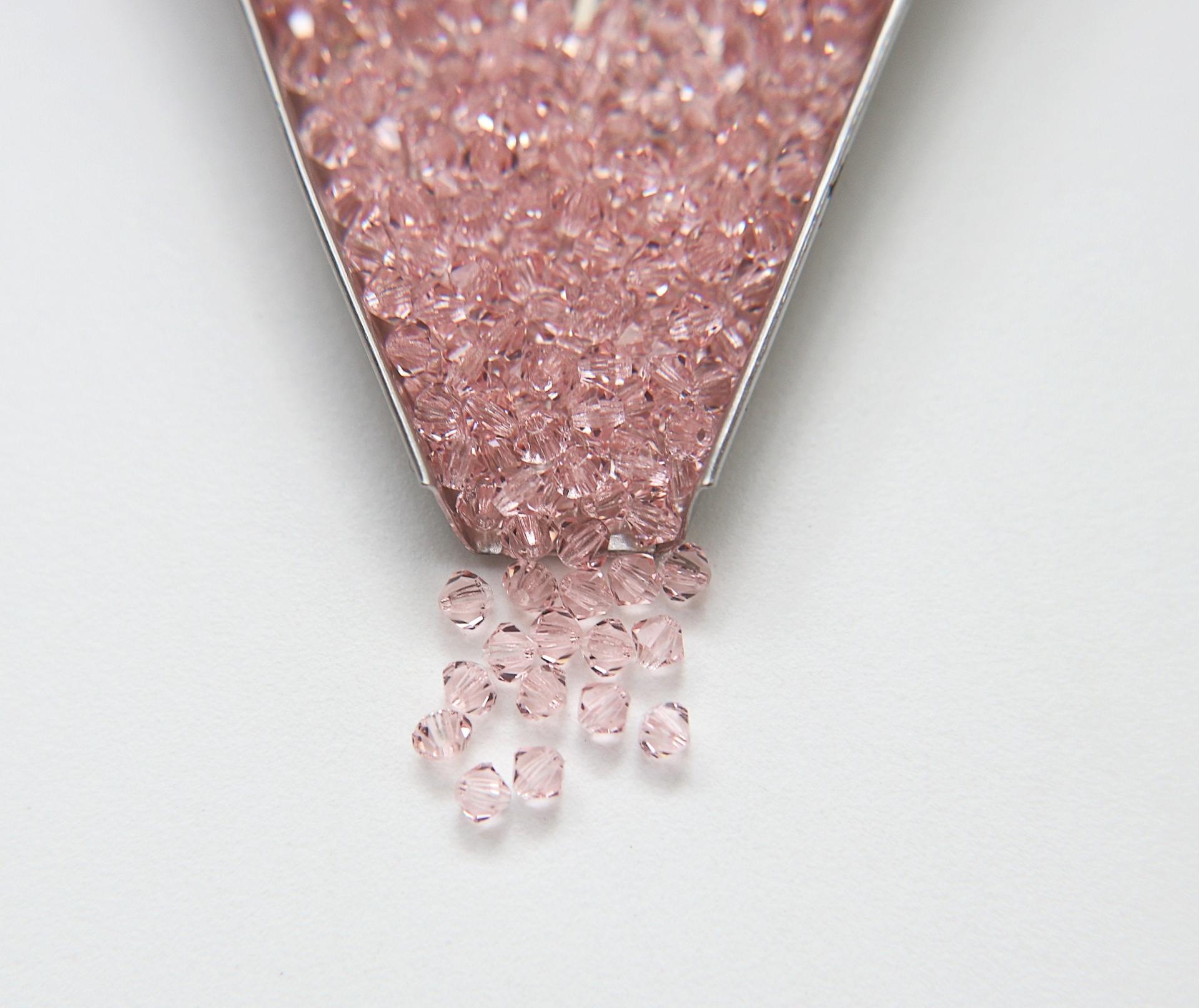 4mm Rose Peach Swarovski Bicone Beads jewelry making supplies wedding decorations embroidery materials vintage beads