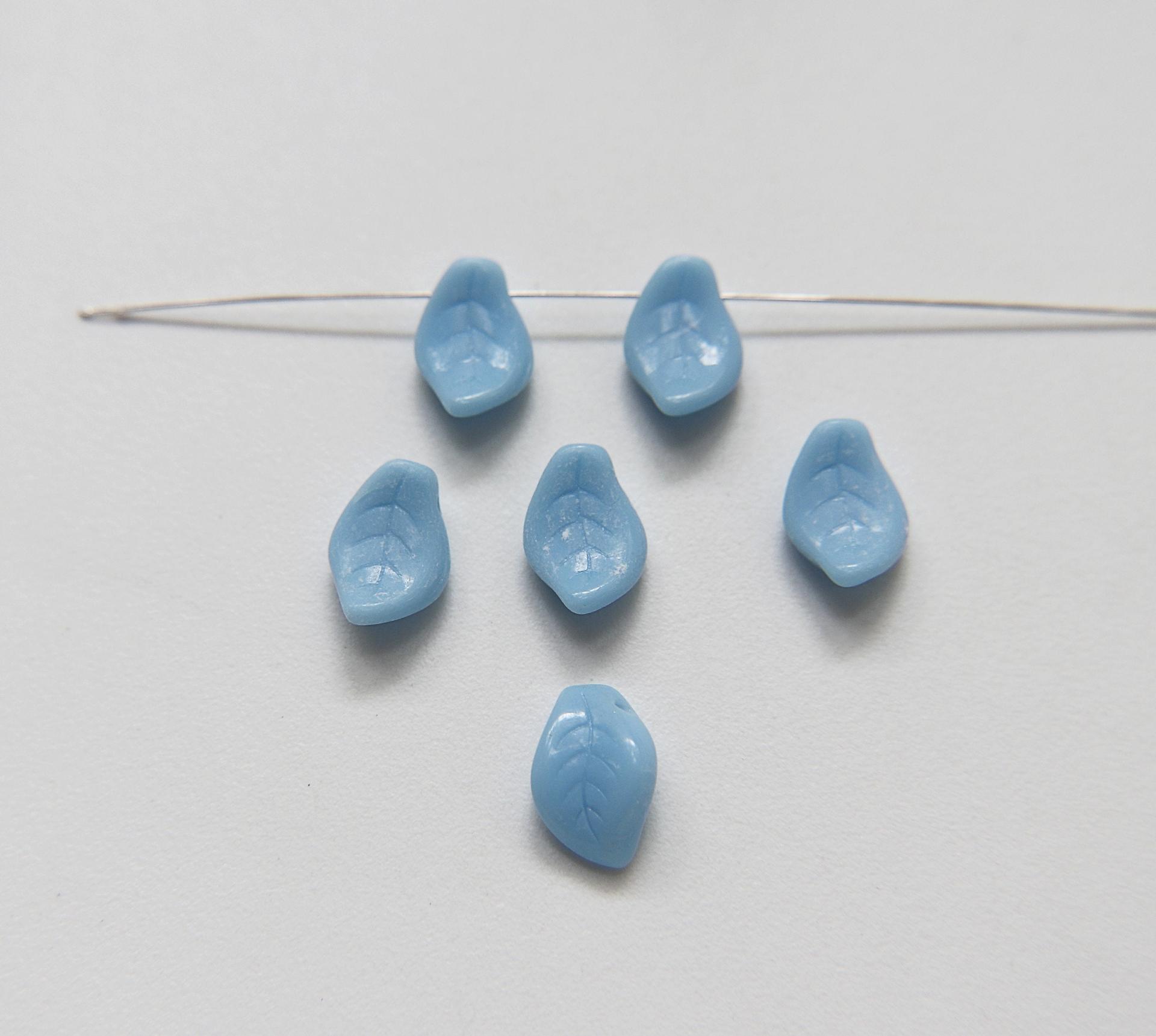 Curly leaf shaped pressed glass beads - made in Czech Republic