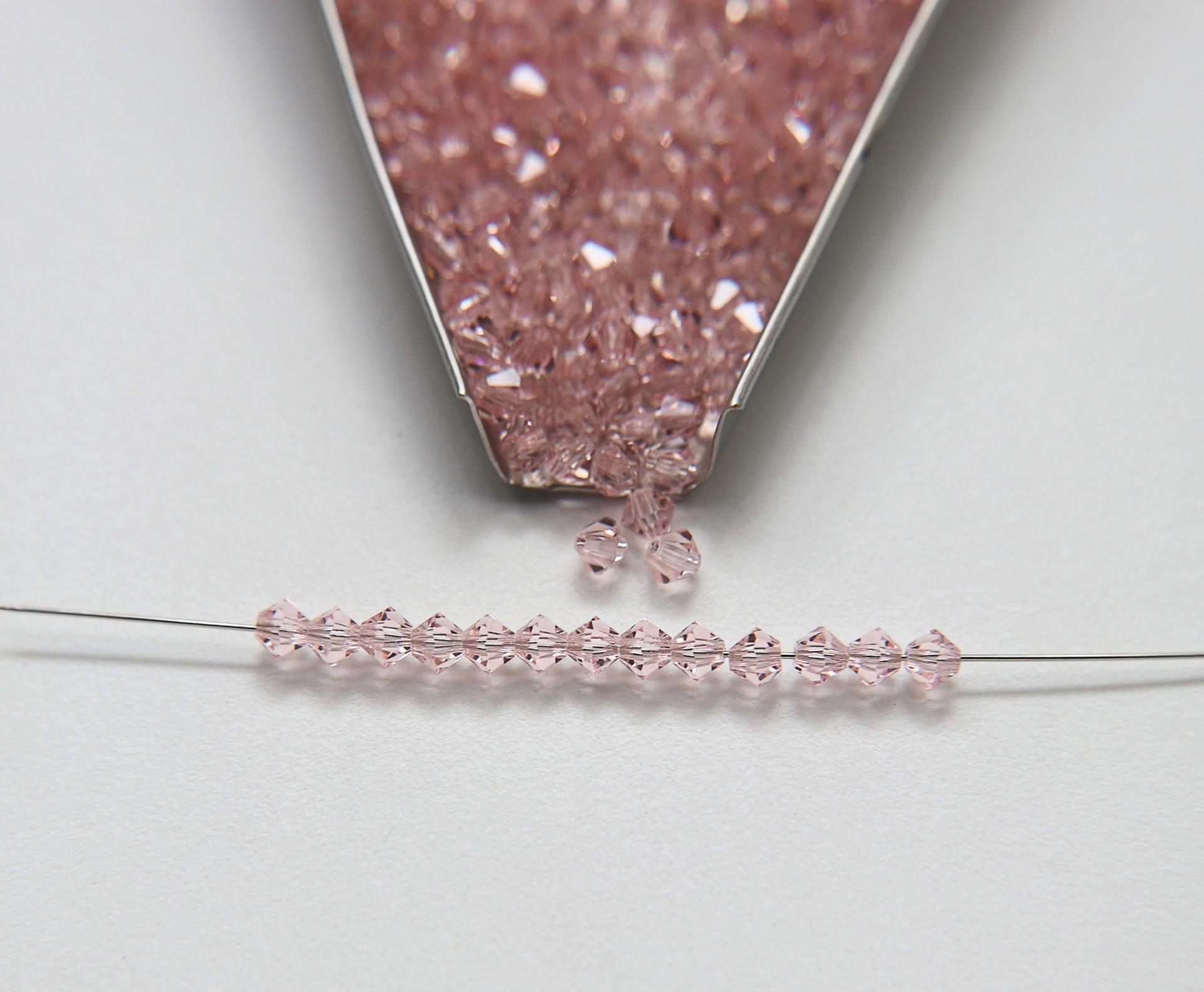 4mm Rose Peach Swarovski Bicone Beads jewelry making supplies wedding decorations embroidery materials vintage beads