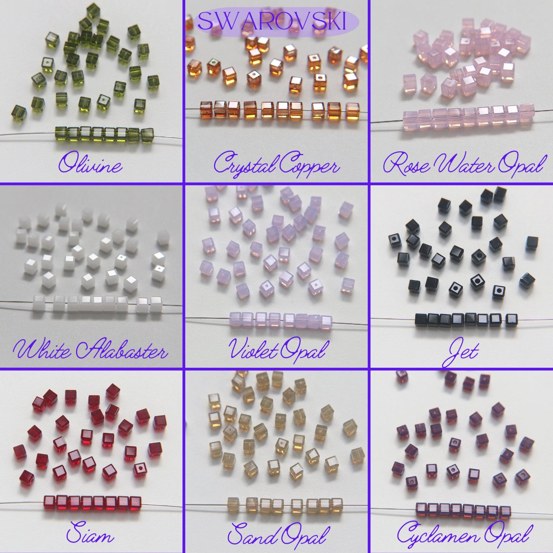 Swarovski 5601 Cube Bead 4mm wedding decorations jewelry supplies vintage craft supply