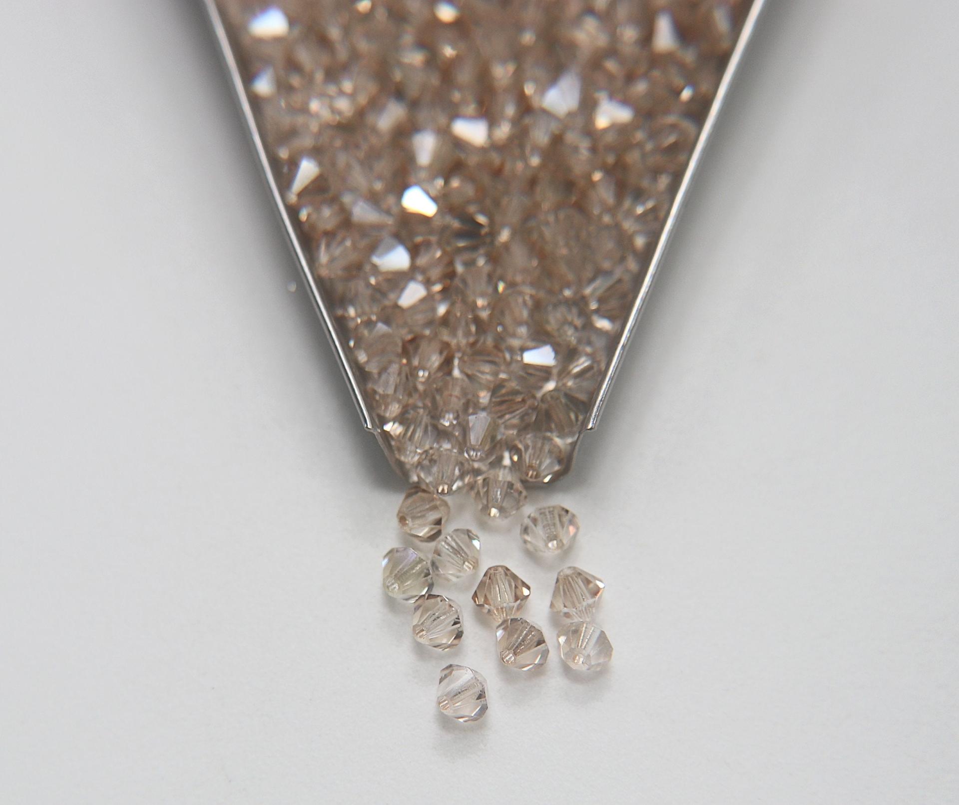 5mm Crystal Velvet coated Preciosa Bicone beads Cuts VINTAGE jewelry making embroidery materials craft supply