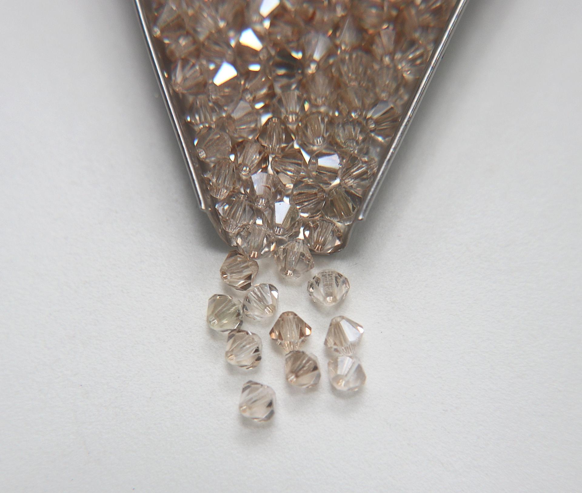 5mm Crystal Velvet coated Preciosa Bicone beads Cuts VINTAGE jewelry making embroidery materials craft supply