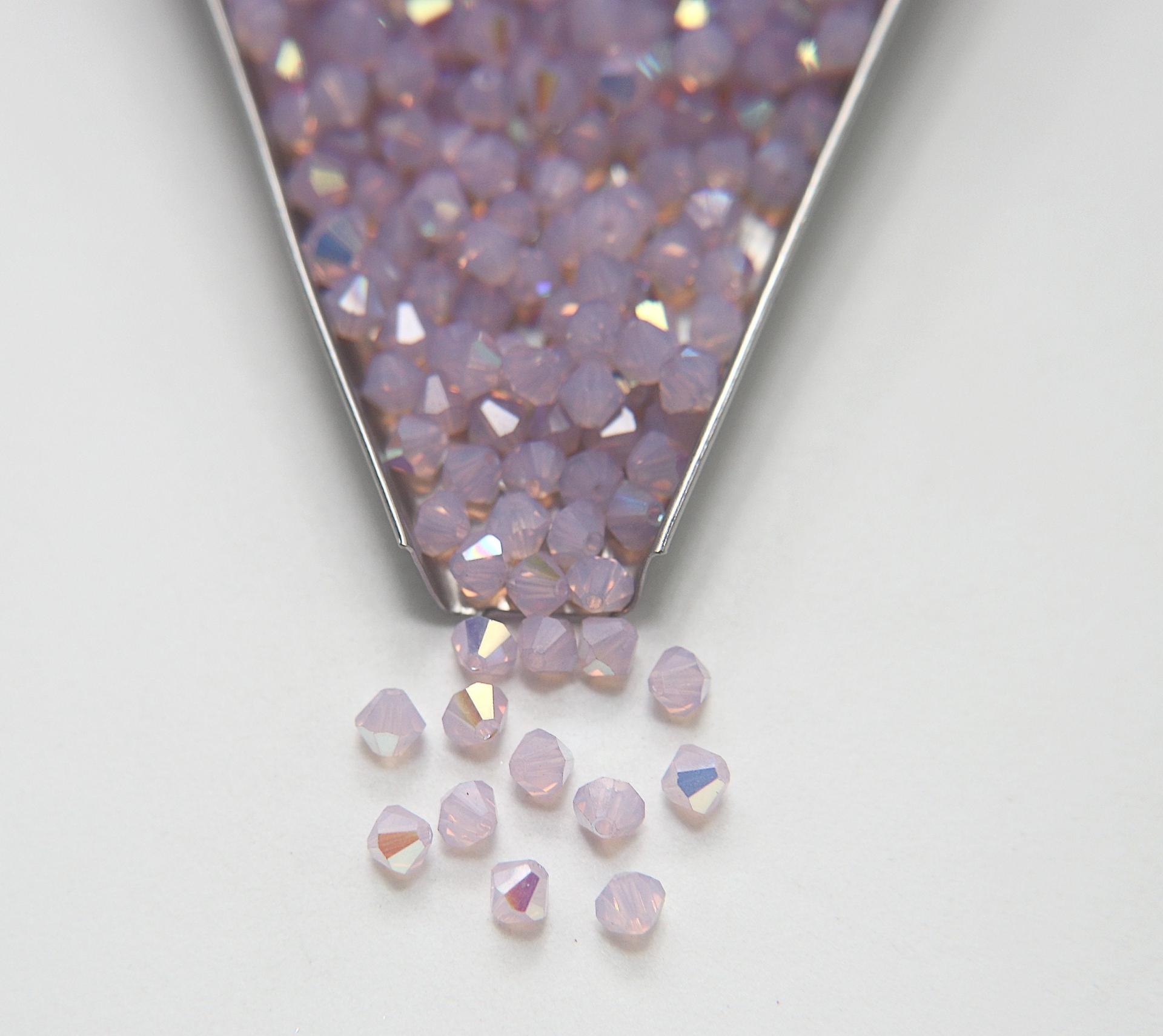 5mm Violet Opal Aurore Boreale Swarovski Bicone rainbow beads jewelry making couture embroidery materials