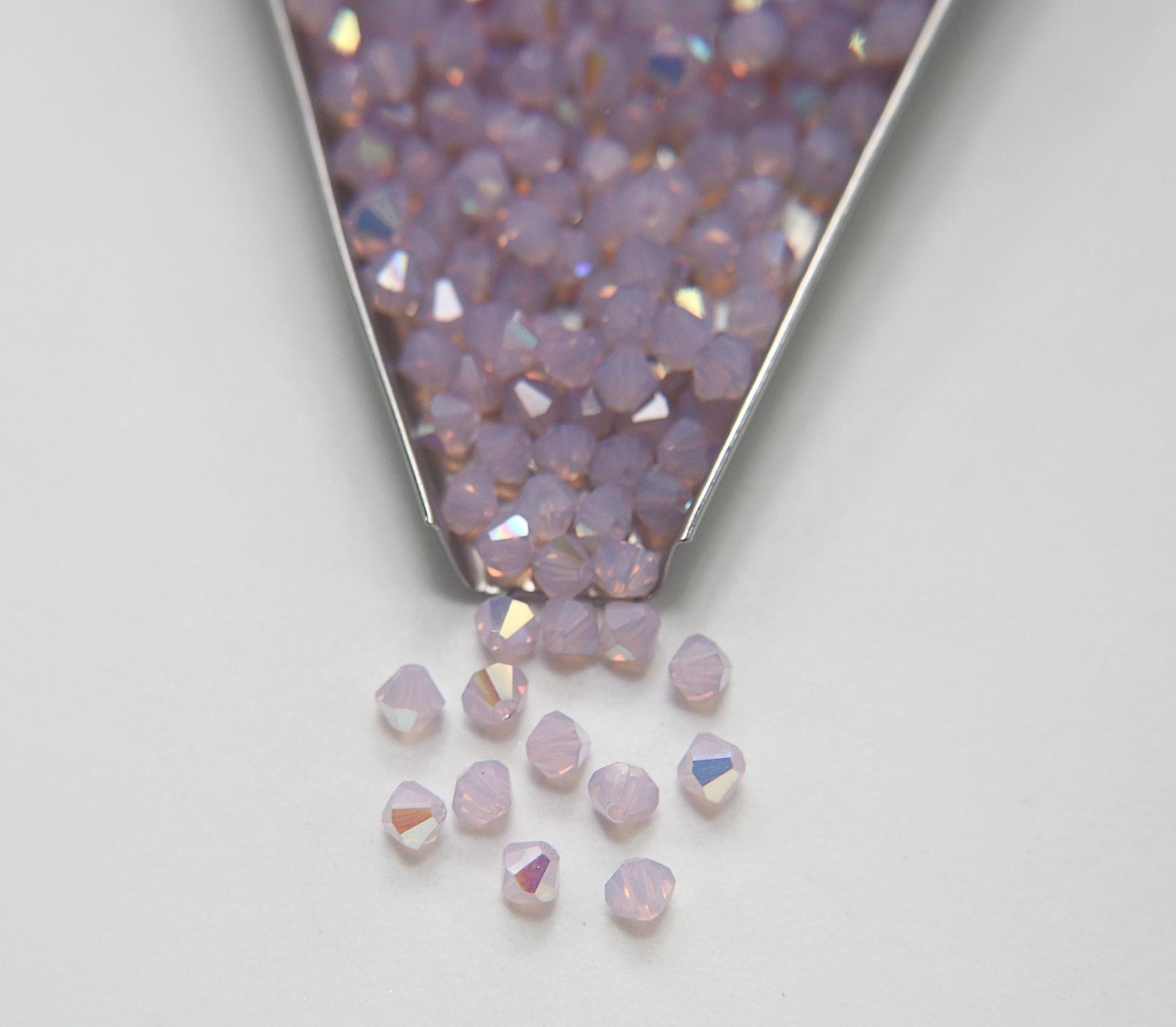 5mm Violet Opal Aurore Boreale Swarovski Bicone rainbow beads jewelry making couture embroidery materials