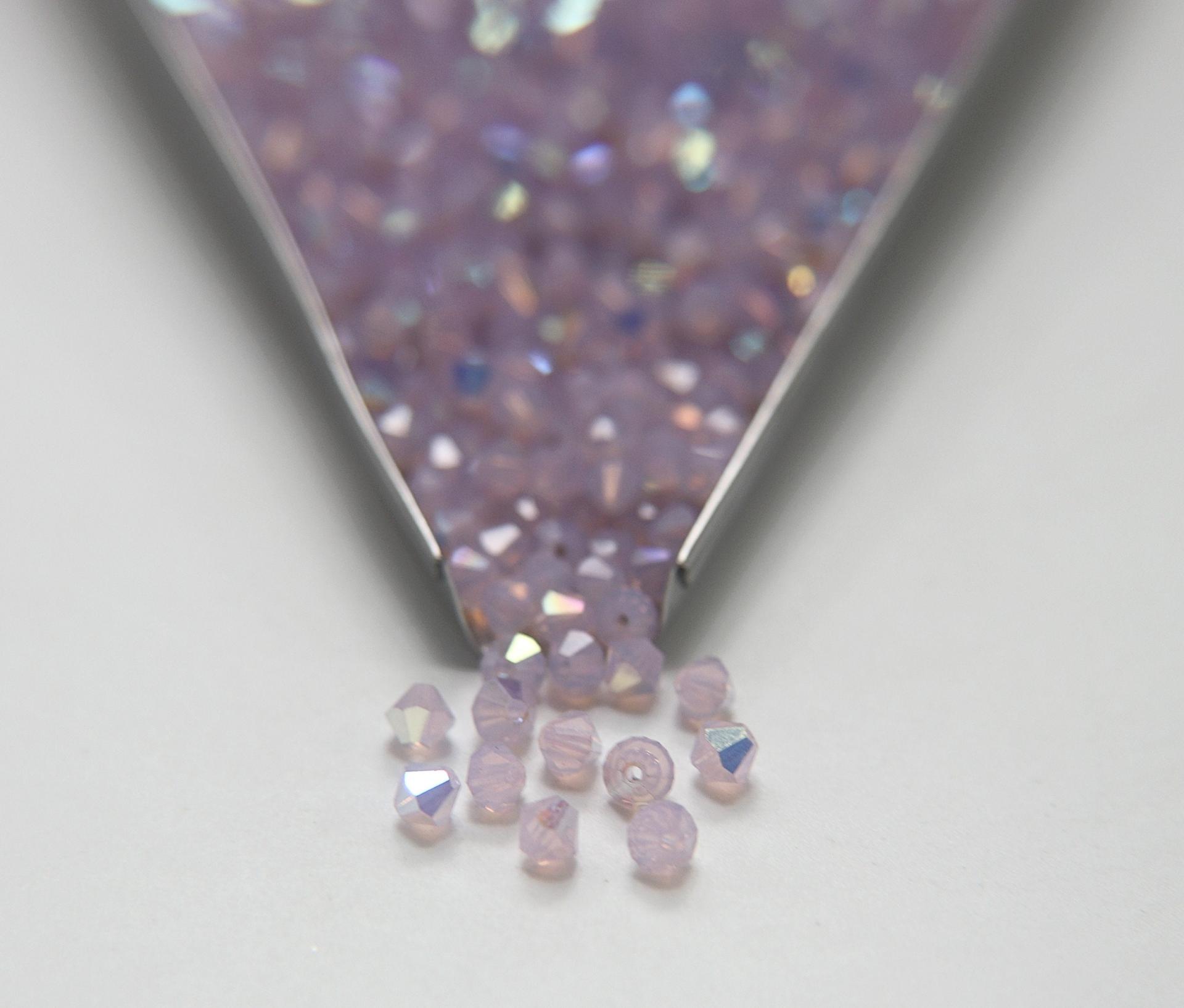 5mm Violet Opal Aurore Boreale Swarovski Bicone rainbow beads jewelry making couture embroidery materials