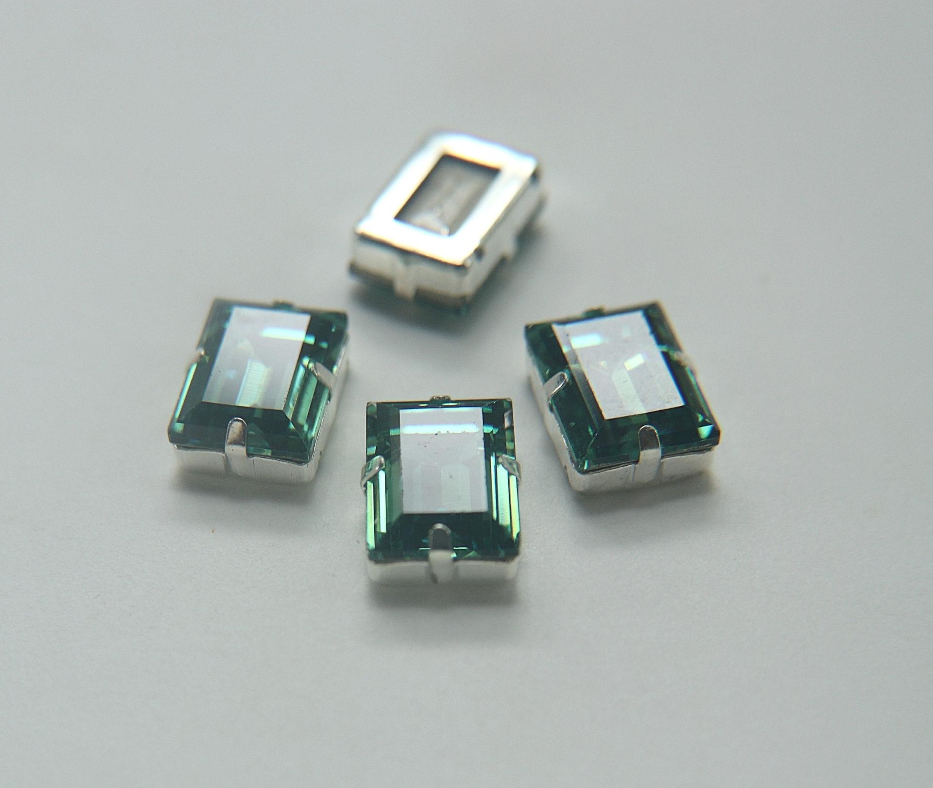 Swarovski 18x13 Crystal Erinite 4527 step cut Silver Clips Sewon 4 hole embroidery material sewing jewelry making craft vintage supply