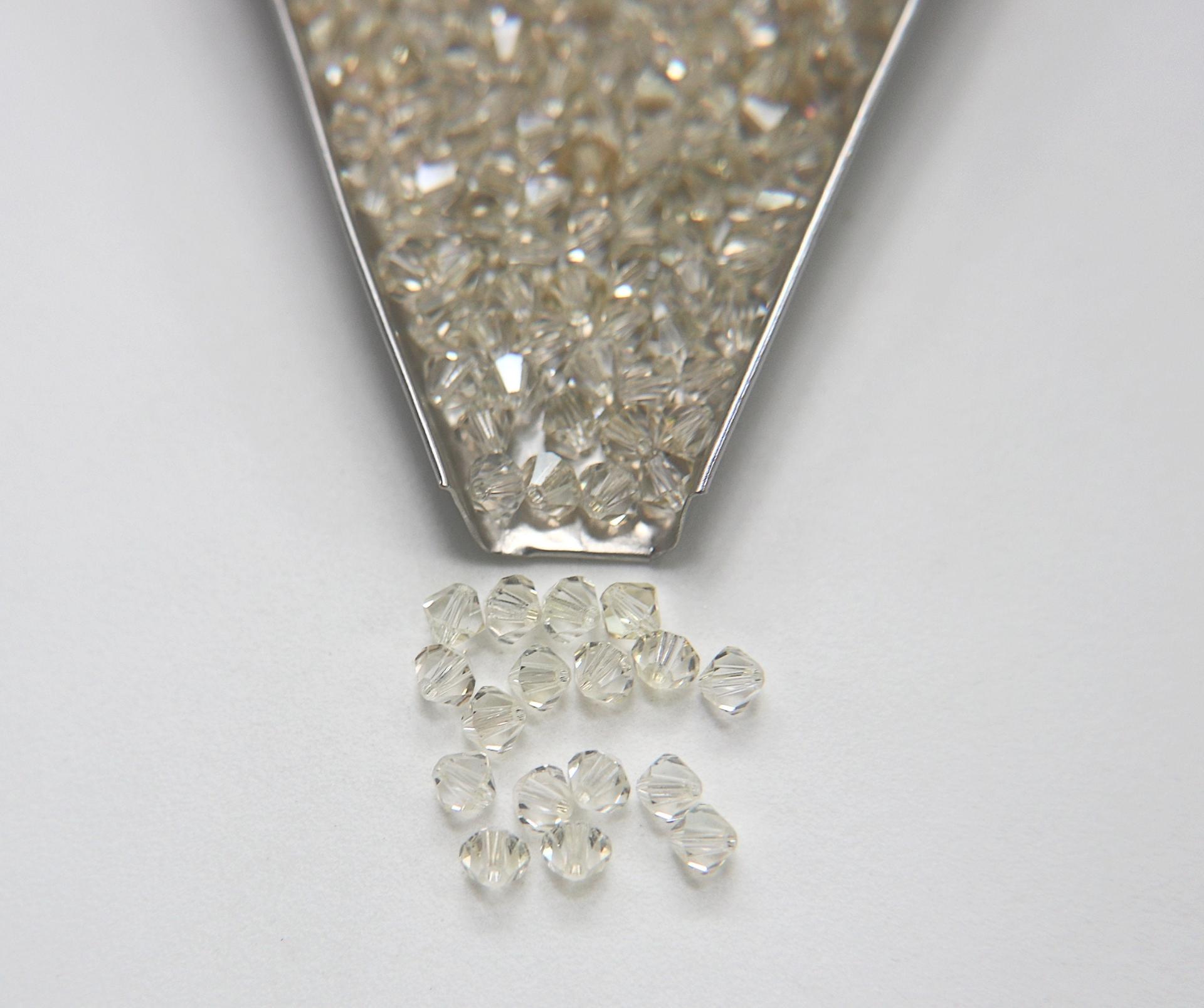 5mm Crystal Argent Flare coated Preciosa Bicone beads Cuts VINTAGE jewelry making embroidery materials craft supply