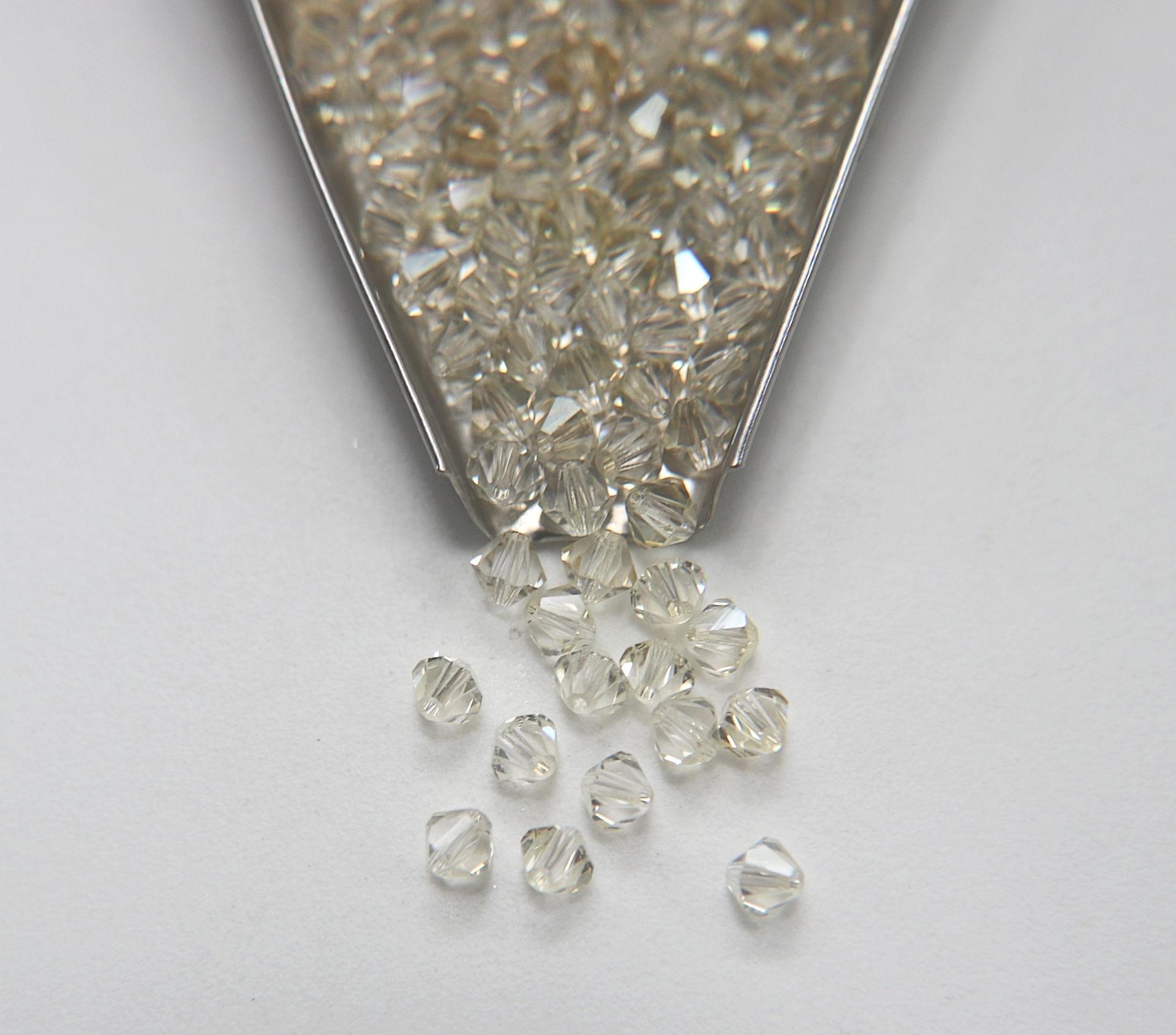 5mm Crystal Argent Flare coated Preciosa Bicone beads Cuts VINTAGE jewelry making embroidery materials craft supply