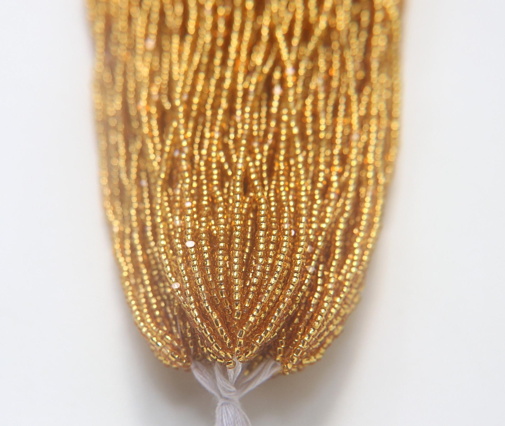 11/0 Hanks Charlotte Cut Beads 17050 Medium Gold Silver Lined 2.0mm glass beads jewelry native supply findings craft supply