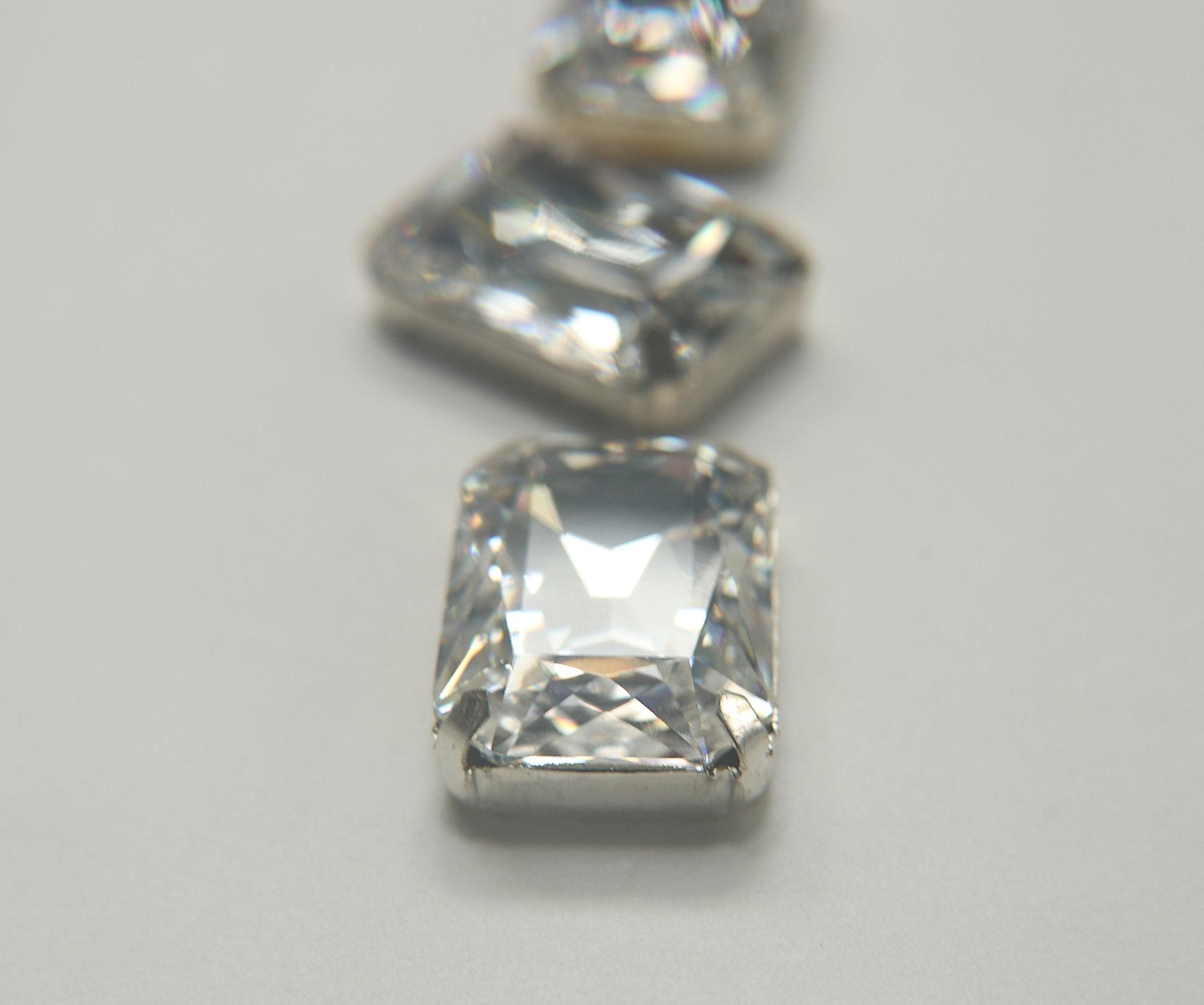 Swarovski 37x25.5 mm Ocatgon Fancy 4627 Crystal Silver Vintage Clips Sewon 4 hole embroidery materials sewing jewelry making craft vintage