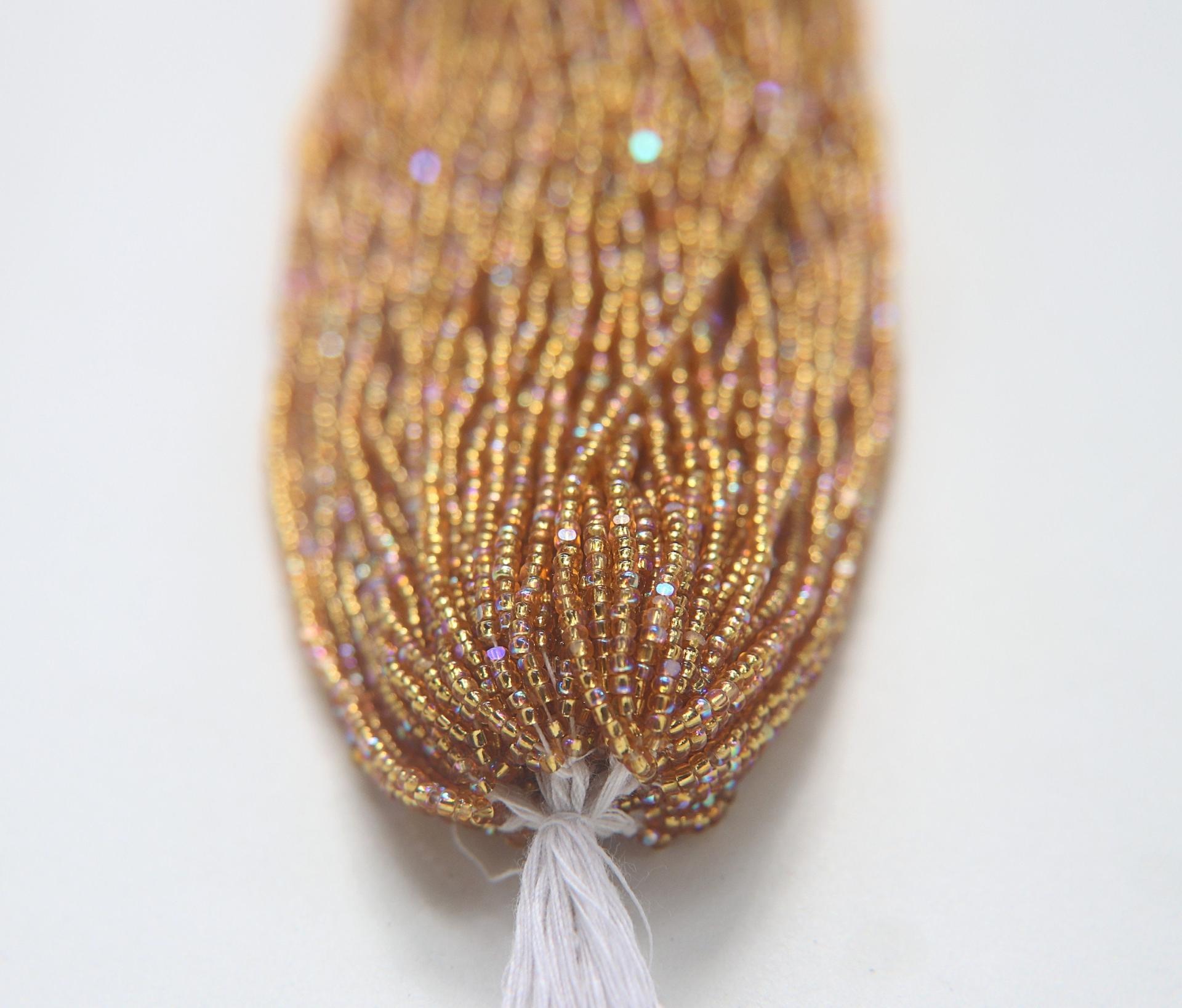 11/0 Hanks Charlotte Cut Beads 17050 Patina Medium Gold Silver Lined Aurore Boreale PREMIUM SEED BEADS Native Supplies beads true cuts