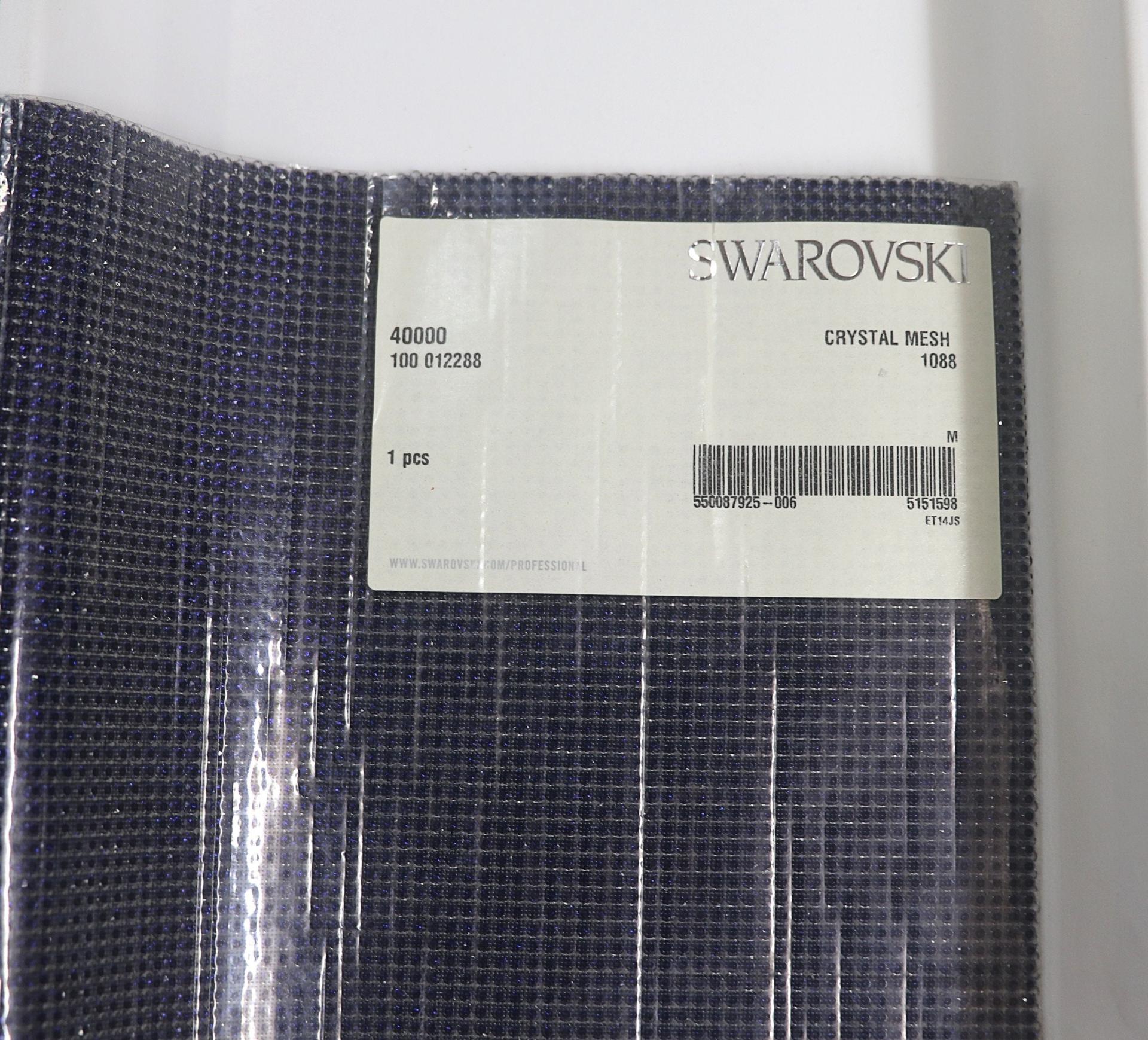 Swarovski Crystal Mesh Standard Sheet in Dark Indigo (40000) 500x200mm Hotfix Black Plating back