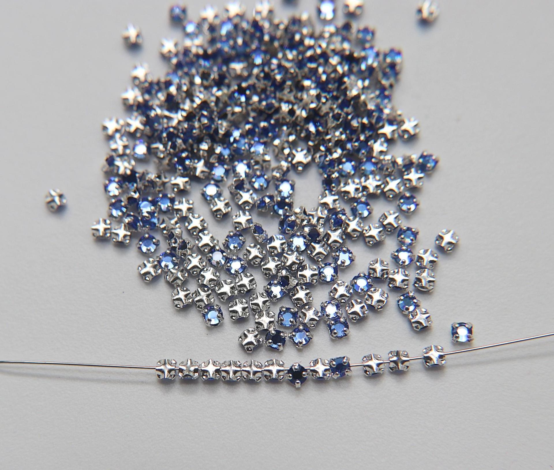 10ss Clear Flatback Swarovski Rose Montees, 2.8mm Silver Plated Mounted Rose Montees, in colors, sewon, embroidery materials, wedding deco
