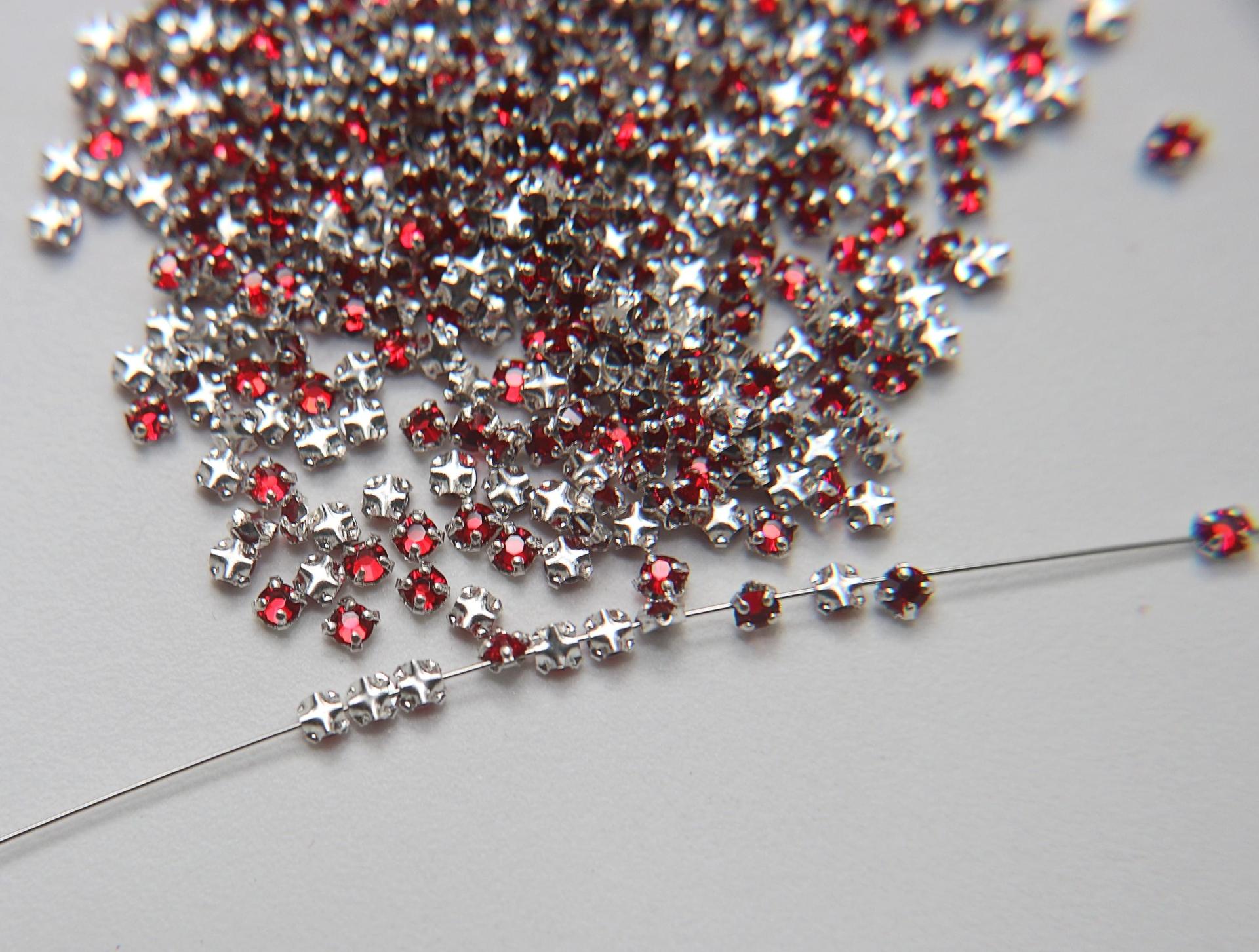 10ss Clear Flatback Swarovski Rose Montees, 2.8mm Silver Plated Mounted Rose Montees, in colors, sewon, embroidery materials, wedding deco