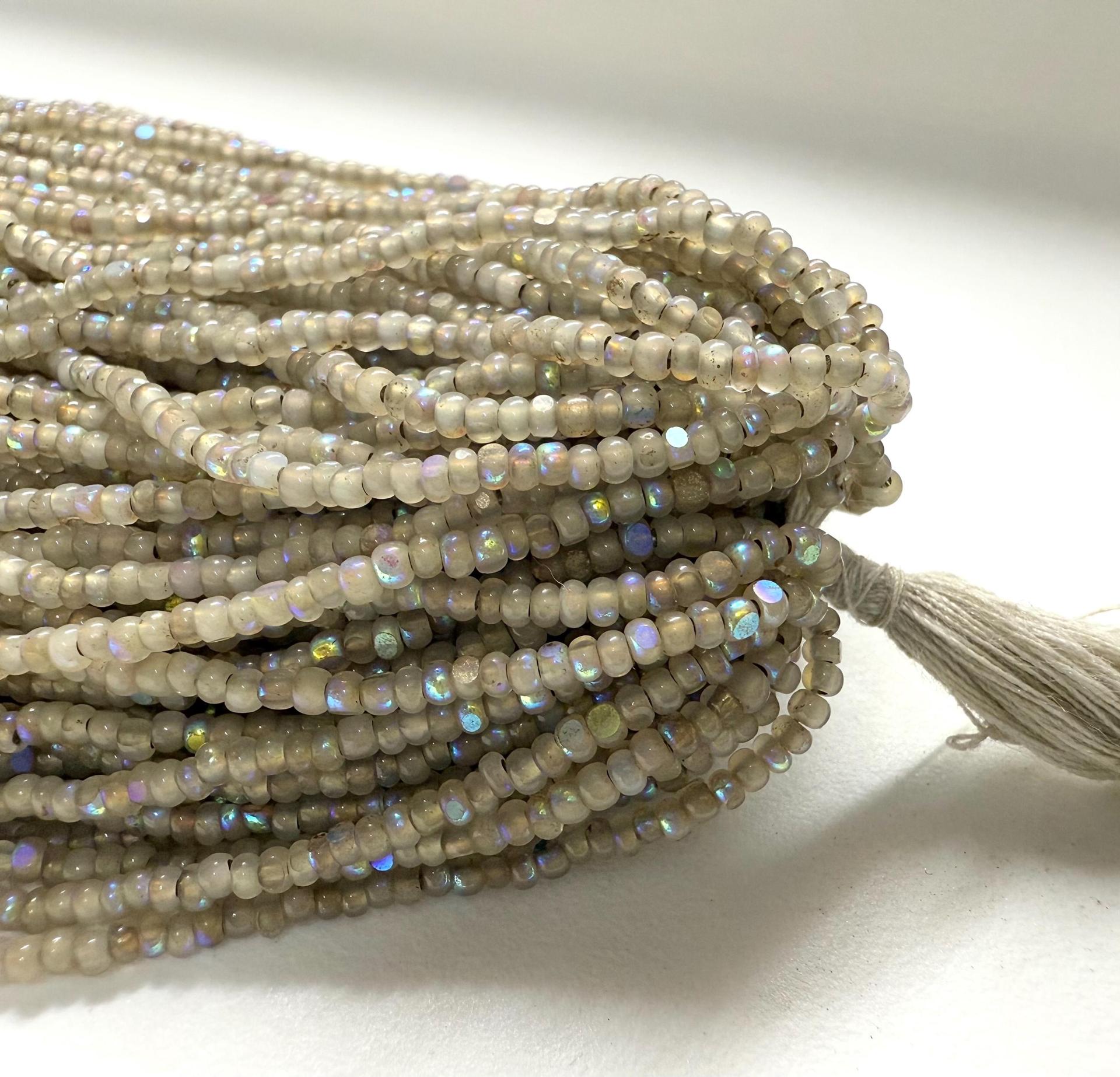 11/0 Hanks Charlotte Cut Beads Patina White Opal Antique Gold Lined Aurore Boreale PREMIUM SEED BEADS Native Supplies truecuts beads