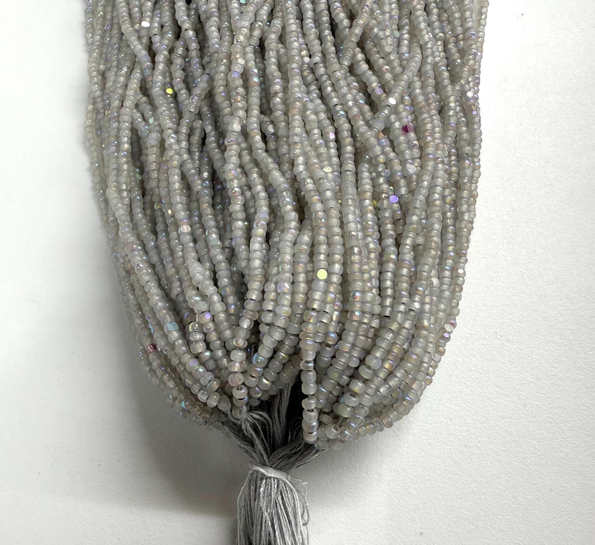 11/0 Hanks Charlotte Cut Beads Patina White Opal Silver Lined Aurore Boreale PREMIUM SEED BEADS Native Supplies truecuts beads