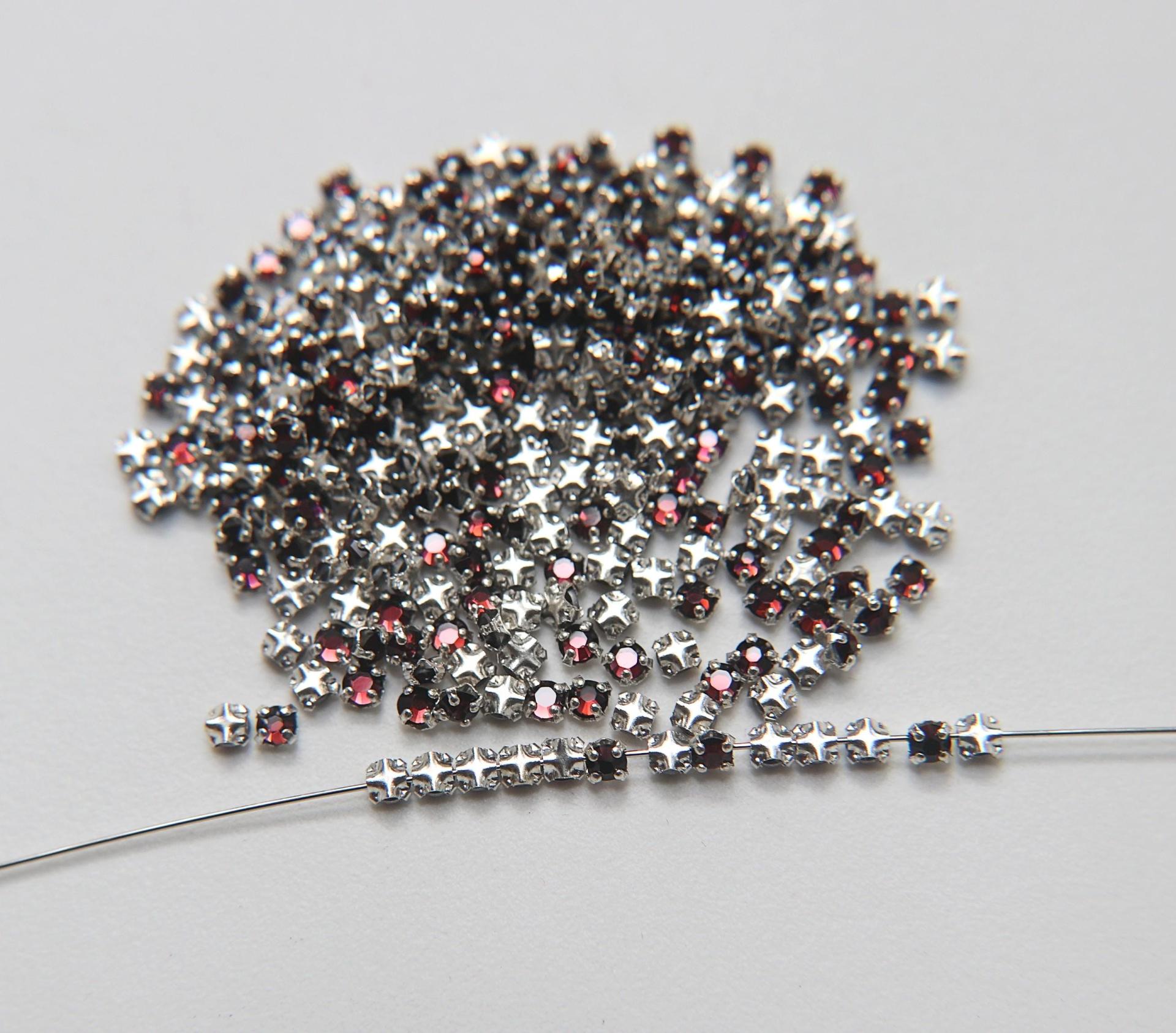 10ss Clear Flatback Swarovski Rose Montees, 2.8mm Silver Plated Mounted Rose Montees, in colors, sewon, embroidery materials, wedding deco