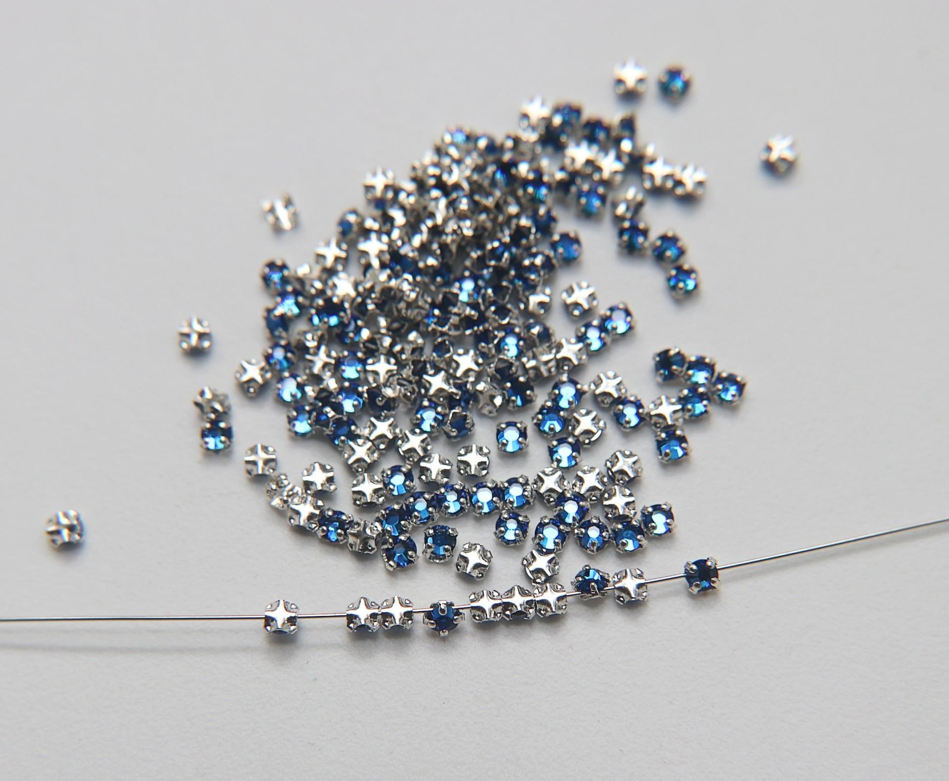 10ss Clear Flatback Swarovski Rose Montees, 2.8mm Silver Plated Mounted Rose Montees, in colors, sewon, embroidery materials, wedding deco