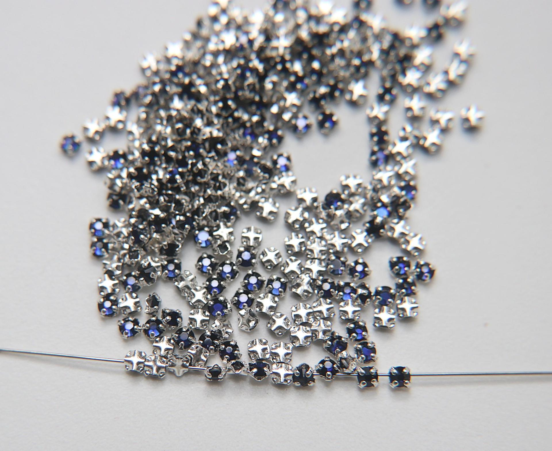 10ss Clear Flatback Swarovski Rose Montees, 2.8mm Silver Plated Mounted Rose Montees, in colors, sewon, embroidery materials, wedding deco
