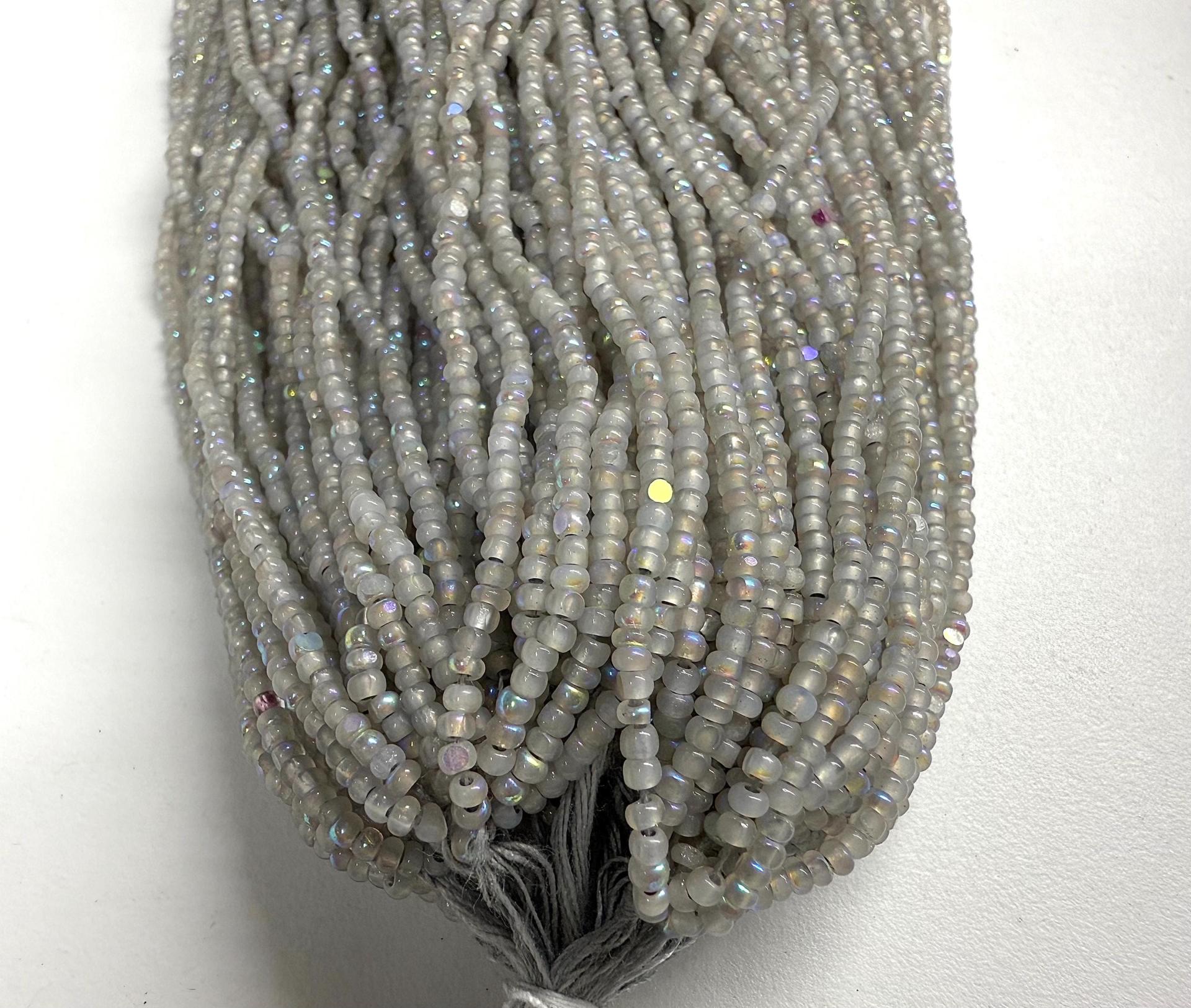 11/0 Hanks Charlotte Cut Beads Patina White Opal Silver Lined Aurore Boreale PREMIUM SEED BEADS Native Supplies truecuts beads