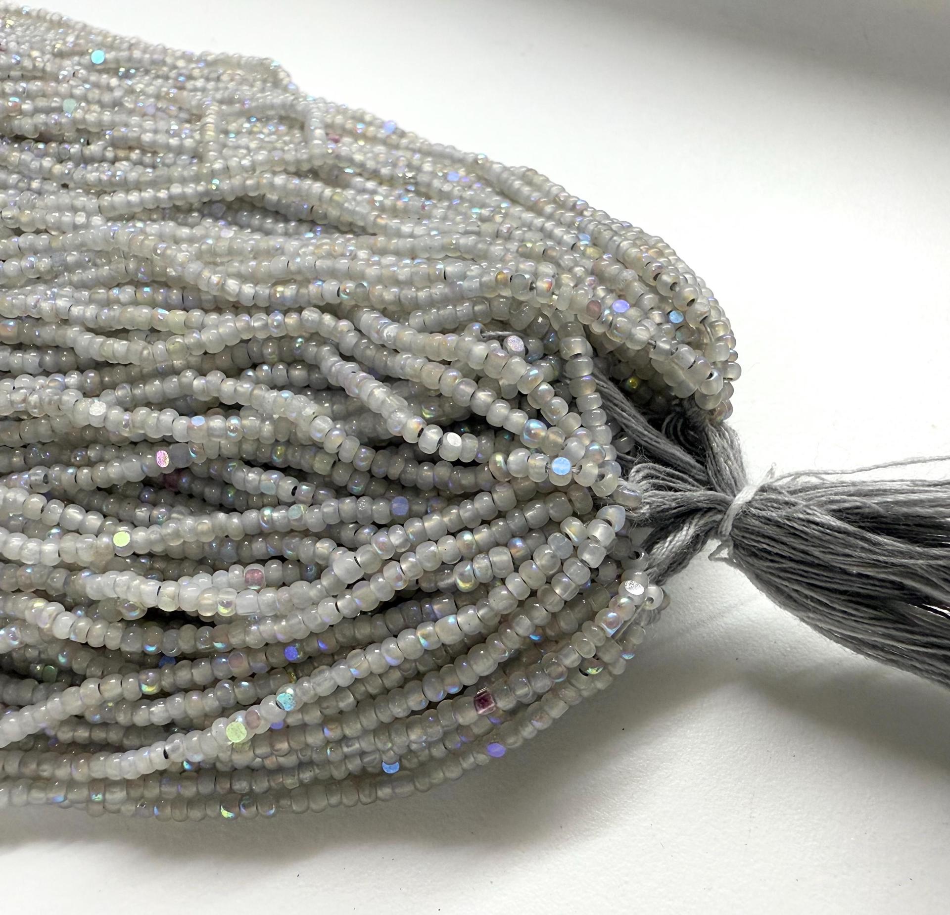 11/0 Hanks Charlotte Cut Beads Patina White Opal Silver Lined Aurore Boreale PREMIUM SEED BEADS Native Supplies truecuts beads