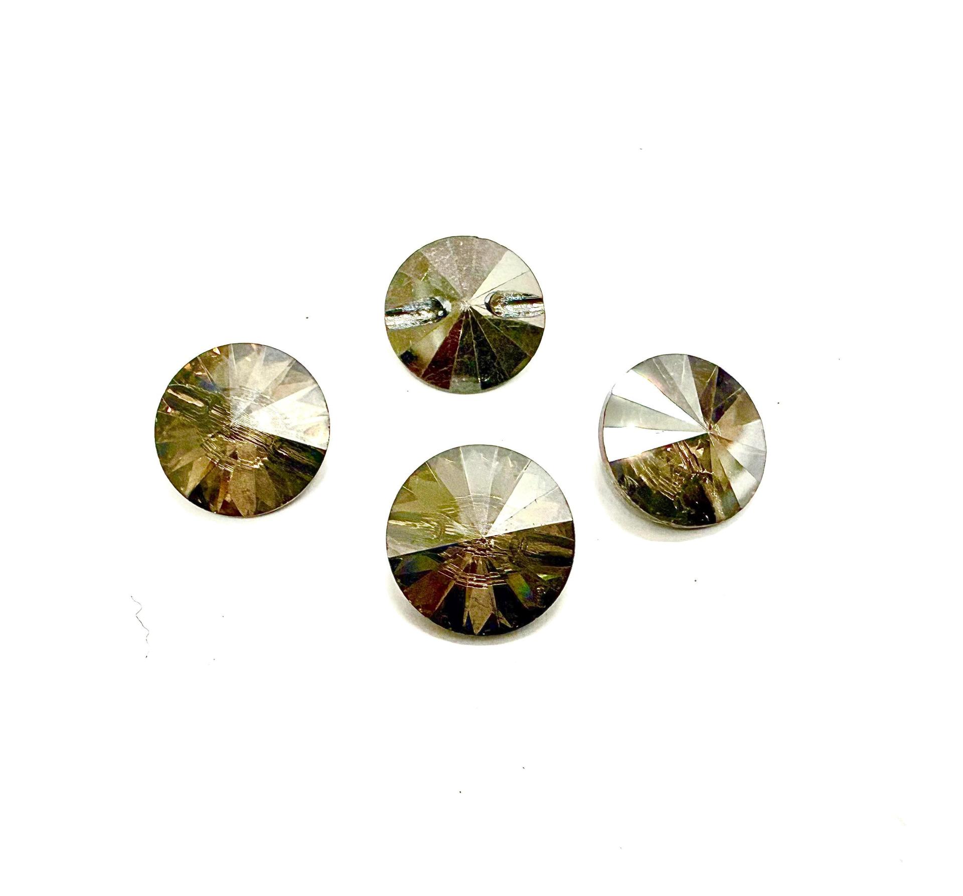 14mm Crystal Satin Vintage Swarovski 3015 Sew On Rivoli Button Genuine Swarovski Crystal 2/6/12 pieces
