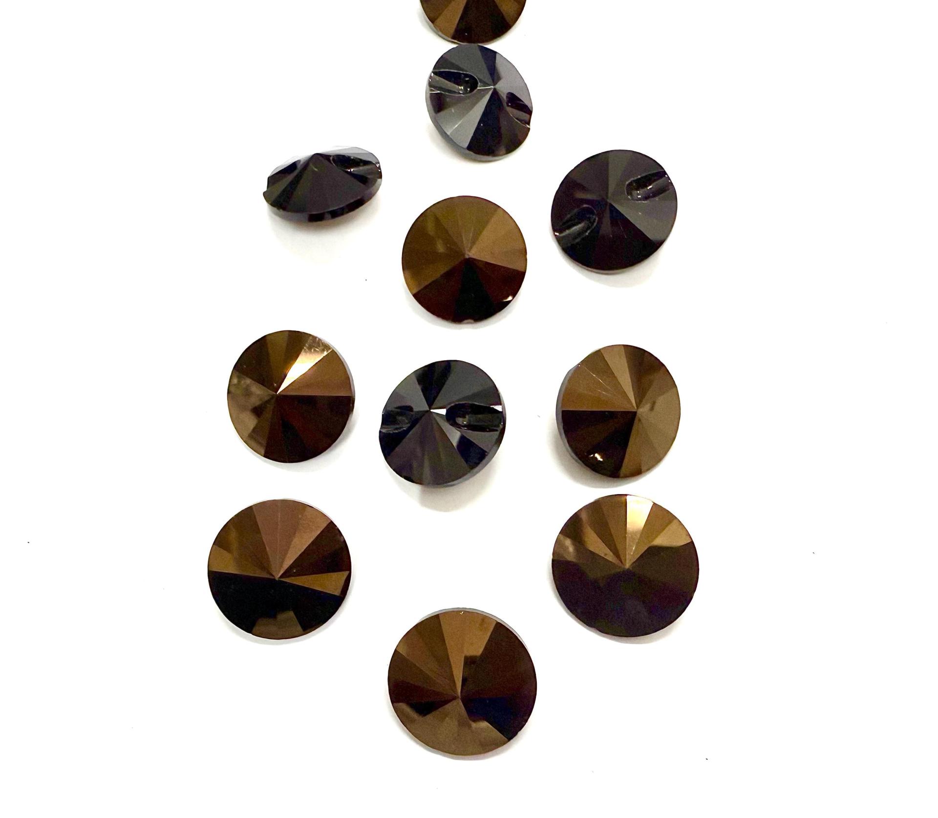 16mm Jet Nut Vintage Swarovski 3015 Sew On Rivoli Button Genuine Swarovski Crystal