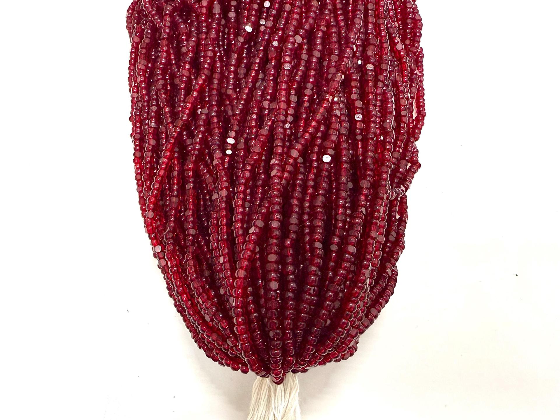 8/0 Hanks Charlotte Cut Beads 90120 Transparent Garnet Hanks PREMIUM SEED BEADS Native Supplies ornament making