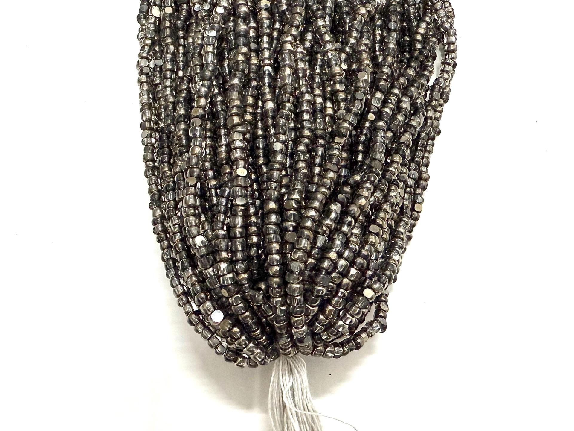8/0 Hanks Charlotte Cut Beads Patina Transparent Crystal Gun Metal Hanks PREMIUM SEED BEADS Native Supplies ornament making