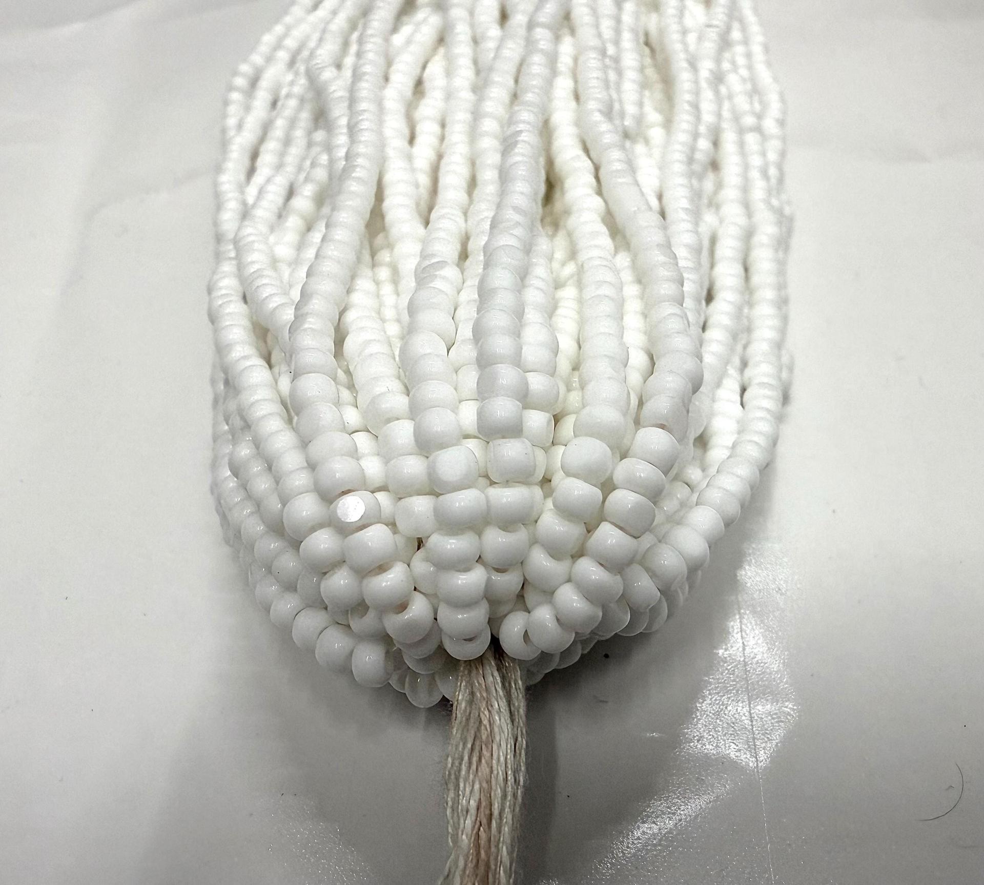 8/0 Hanks Charlotte Cut Beads Opaque Chalk White Hanks PREMIUM SEED BEADS Native Supplies ornament making
