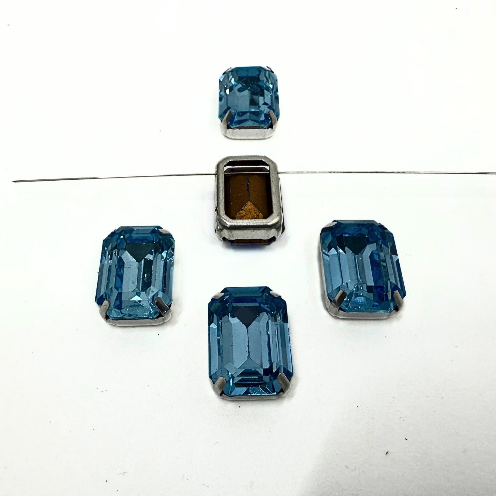 Swarovski 18x13 Crystal 4610 Octagon Silver Clips Sewon 4 hole embroidery materials sewing jewelry making craft vintage supplies