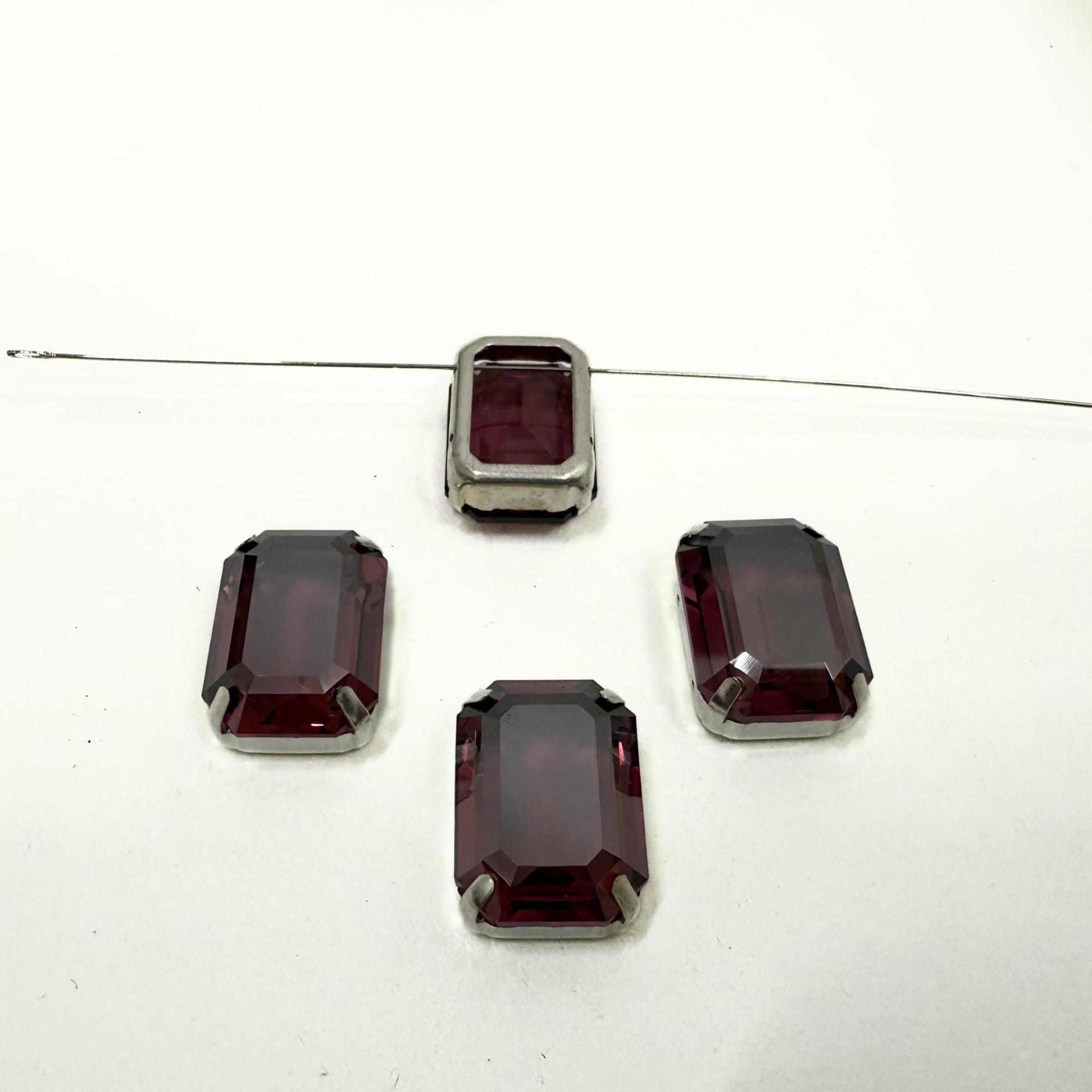 Swarovski 18x13 Crystal 4610 Octagon Silver Clips Sewon 4 hole embroidery materials sewing jewelry making craft vintage supplies