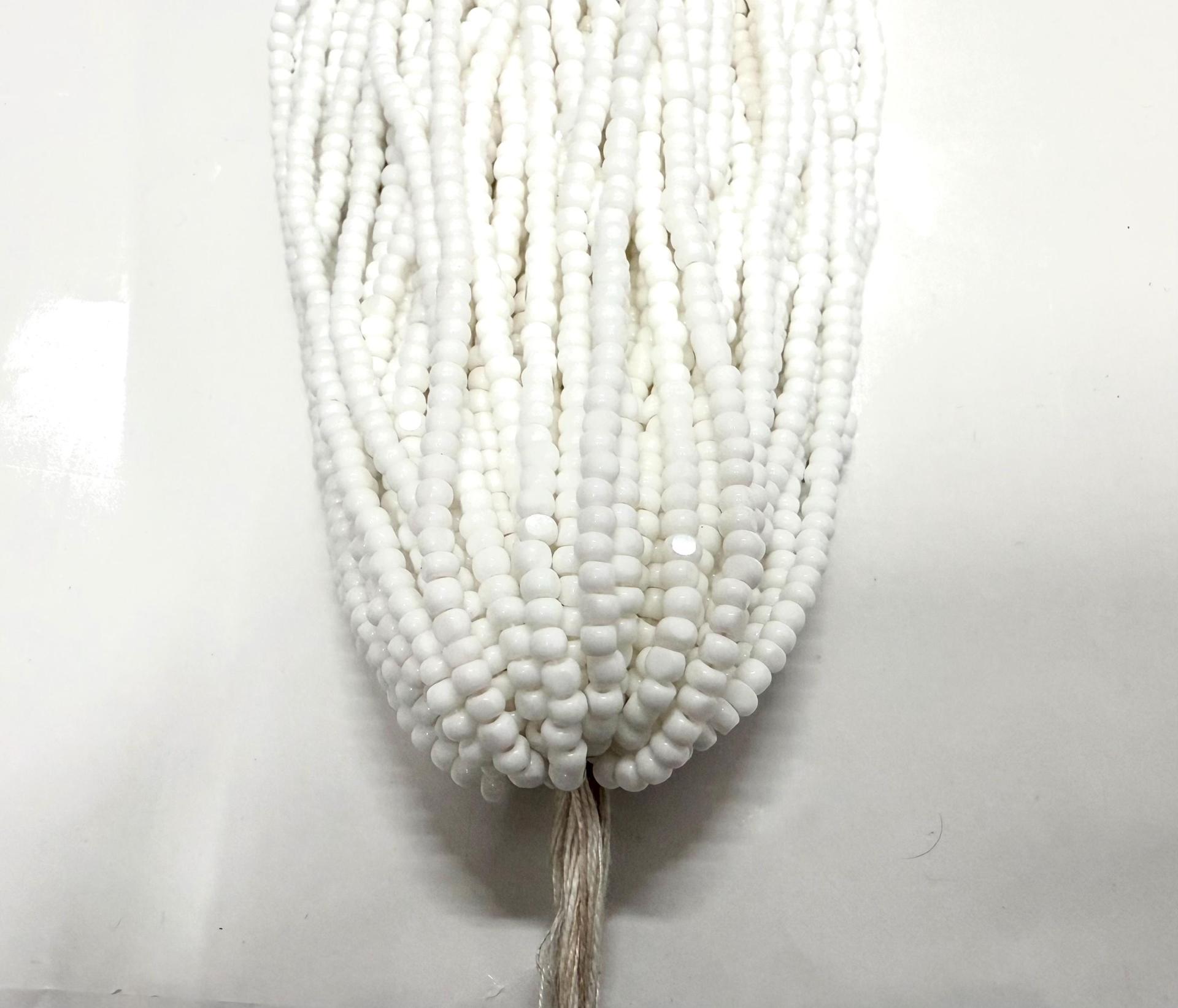8/0 Hanks Charlotte Cut Beads Opaque Chalk White Hanks PREMIUM SEED BEADS Native Supplies ornament making