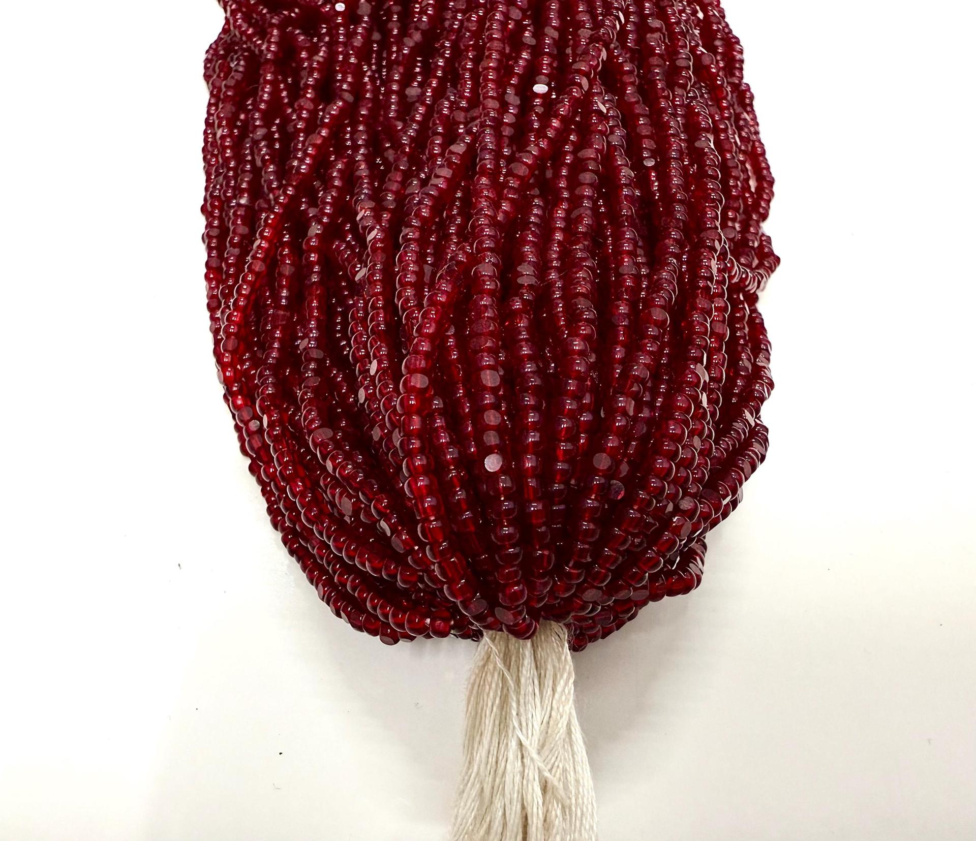 8/0 Hanks Charlotte Cut Beads 90120 Transparent Garnet Hanks PREMIUM SEED BEADS Native Supplies ornament making