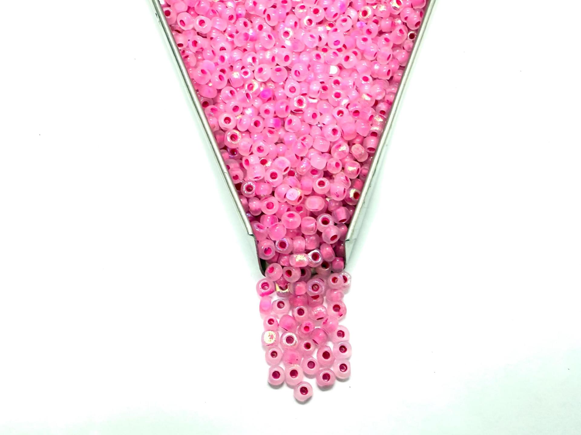 8/0 Charlotte Cut Beads Patina OPAL Neon Linings Aurore Boreale frosted glass beads jewelry supply native beads embroidery supply