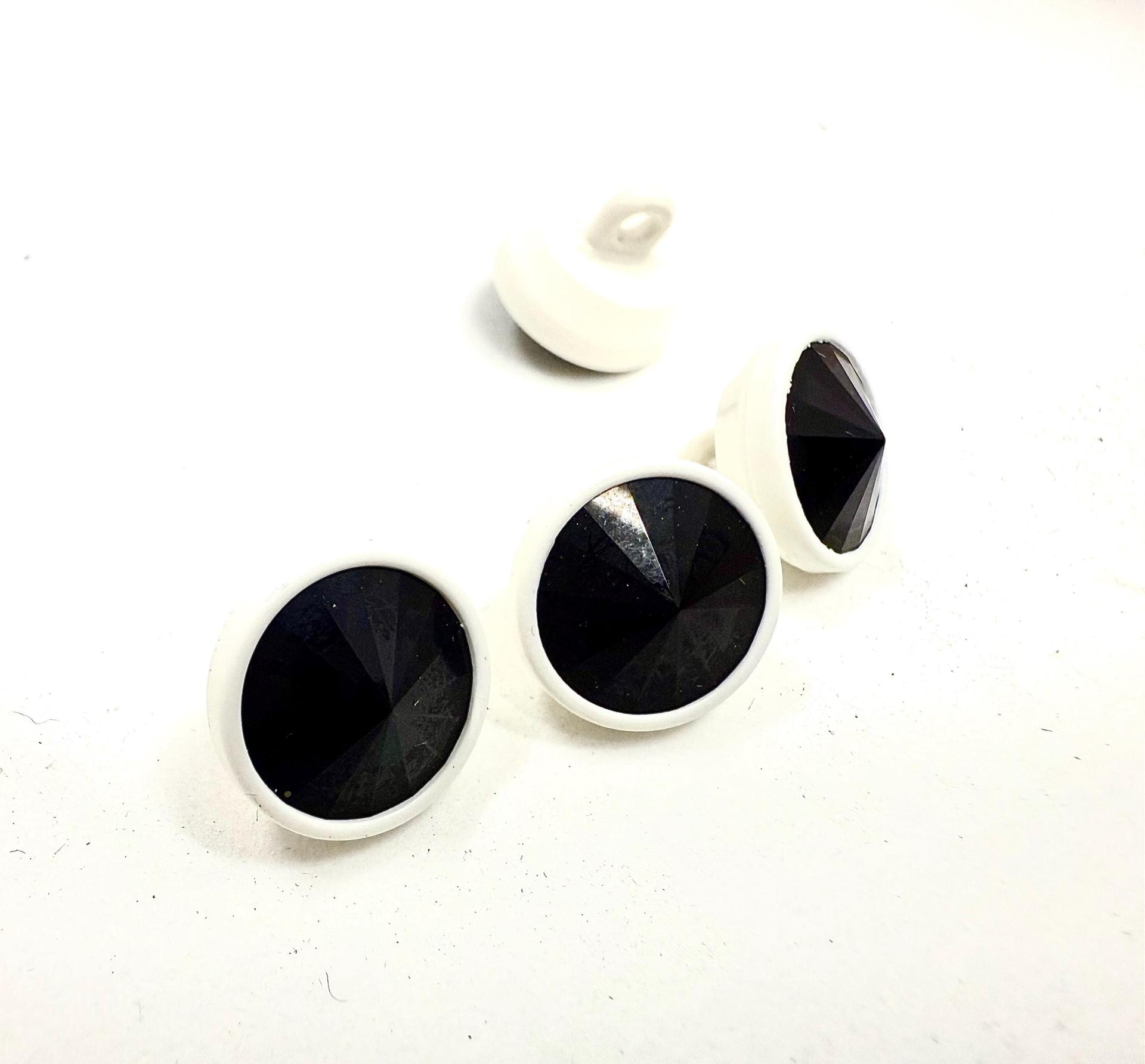 7mm Designer edition Jet Swarovski Bezel Buttons Swarovski Crystal vintage articles