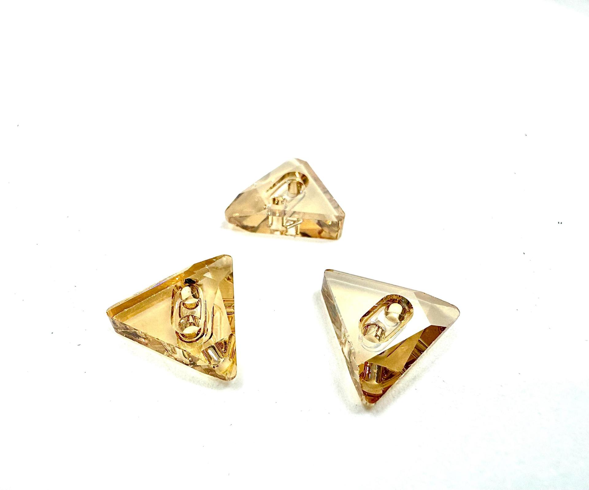 12mm Swarovski 3028 Triangle Crystal Golden Shadow Button vintage crystals